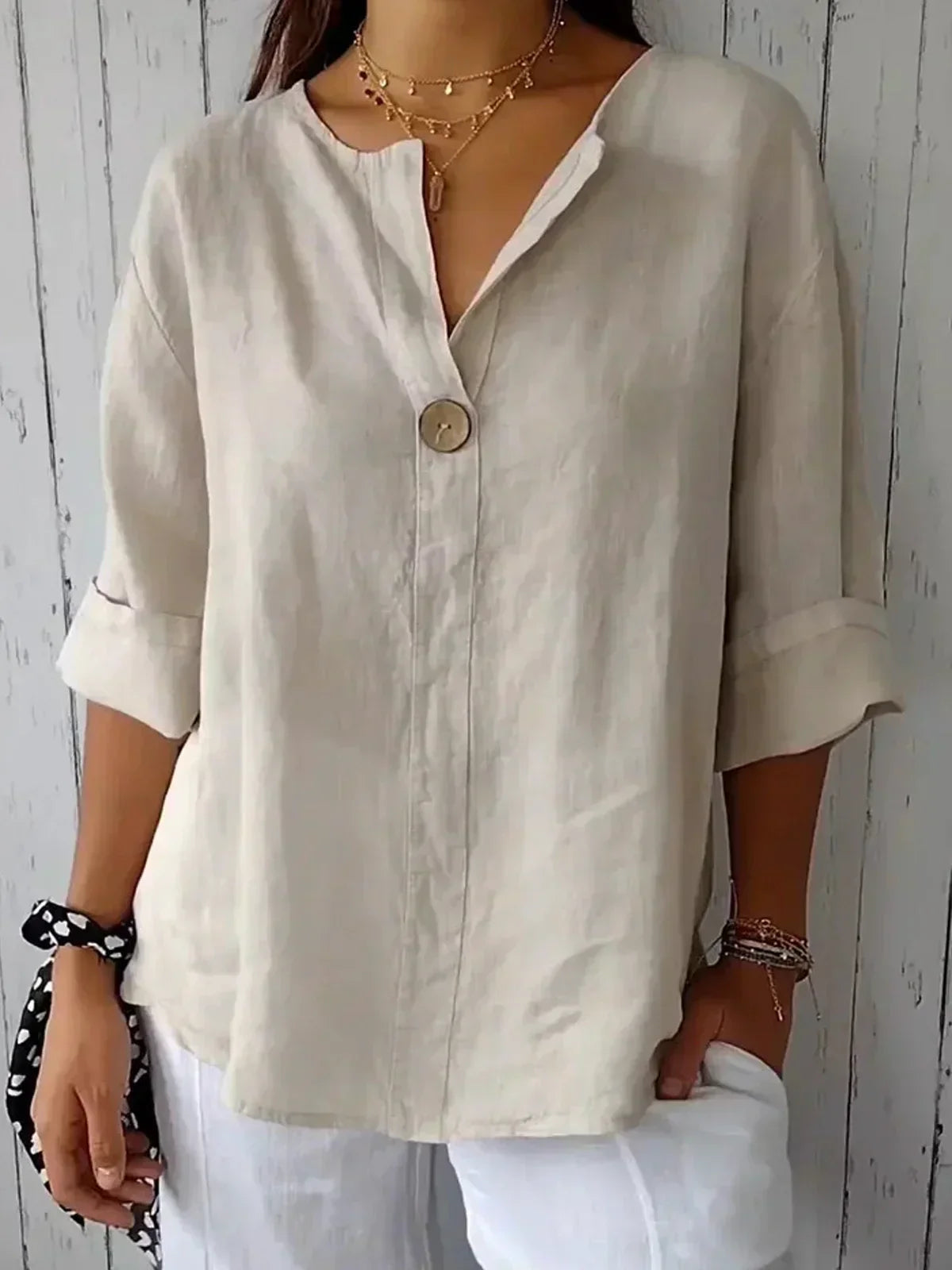 Saar™|Casual Blouse met V-hals