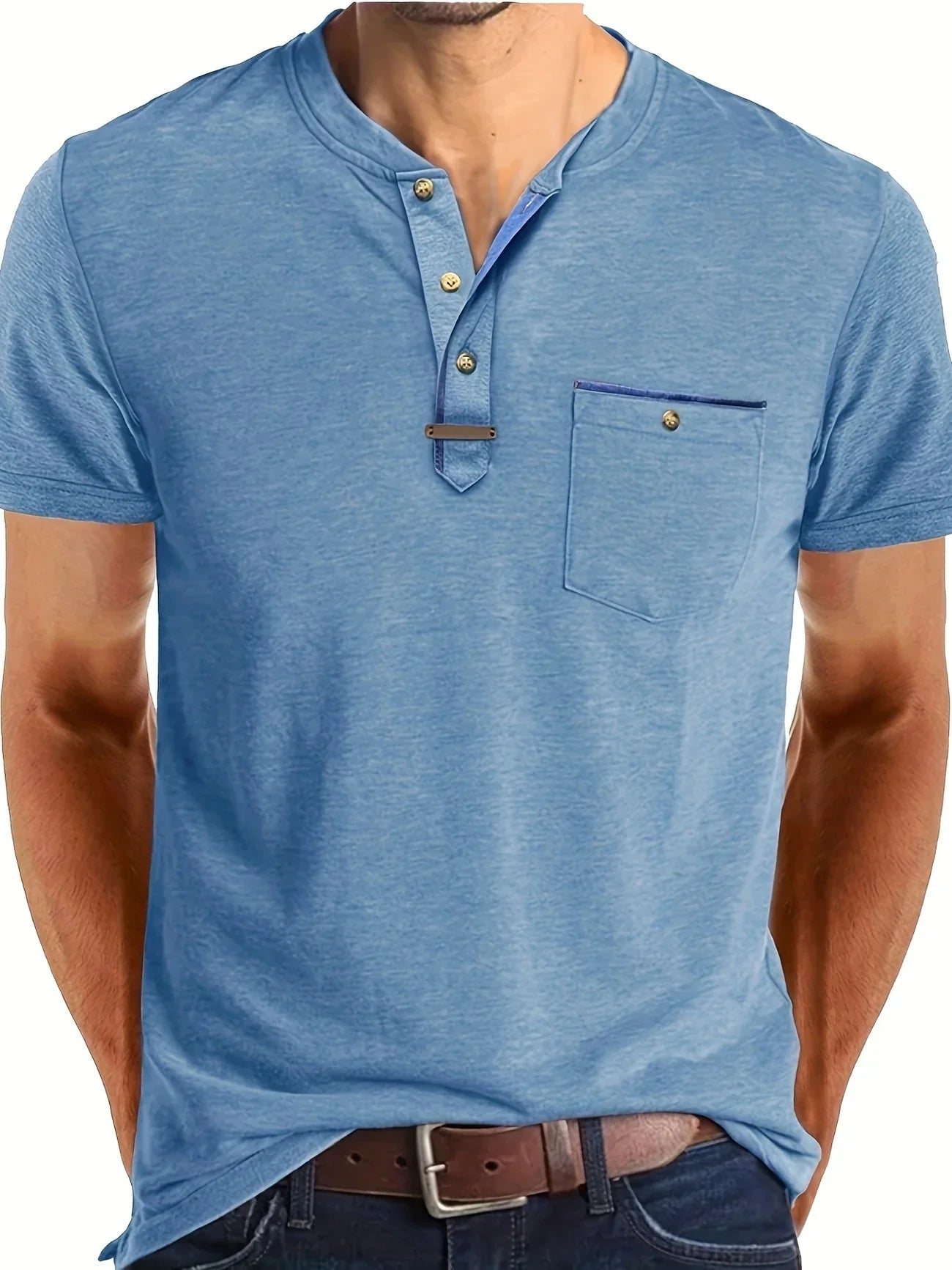 Roel™ | Elegant Ronde Hals T-shirt Met Zak