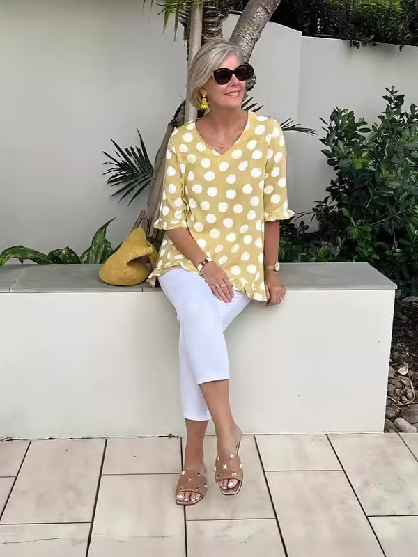 Eline™ | Stijlvolle V-hals Blouse
