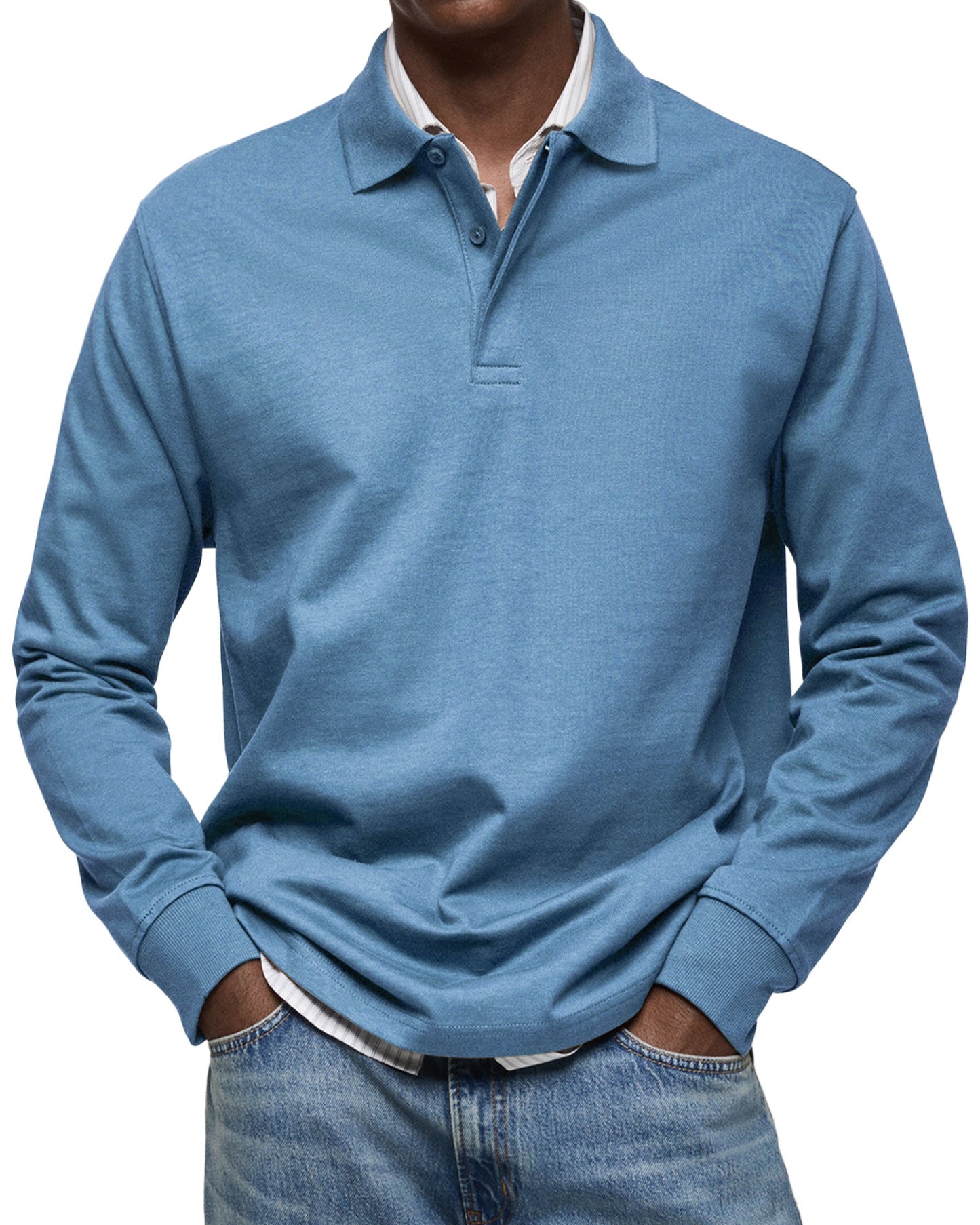 Nathan™|Casual Poloshirt met Lange Mouwen