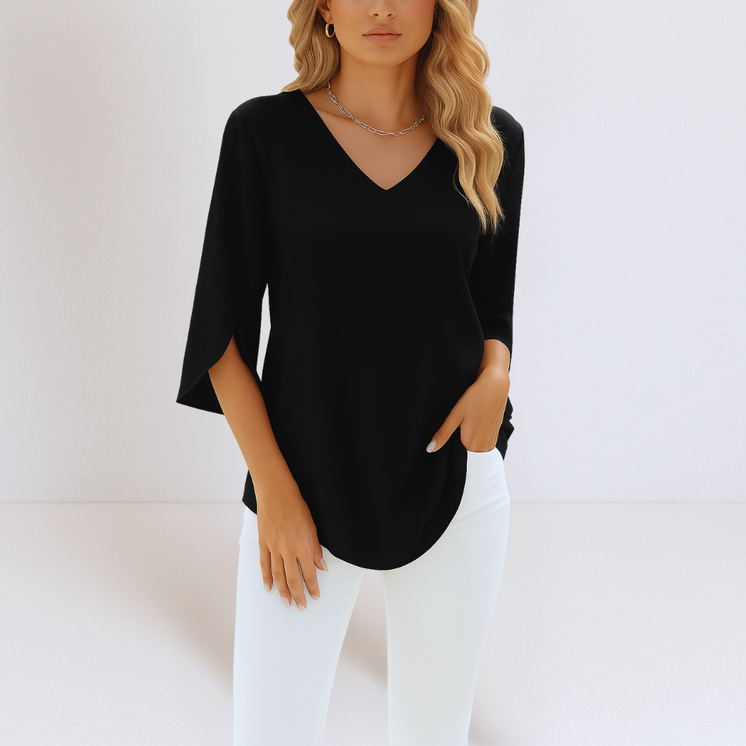 Daphne™ | Elegante Top Met Splitmouwen