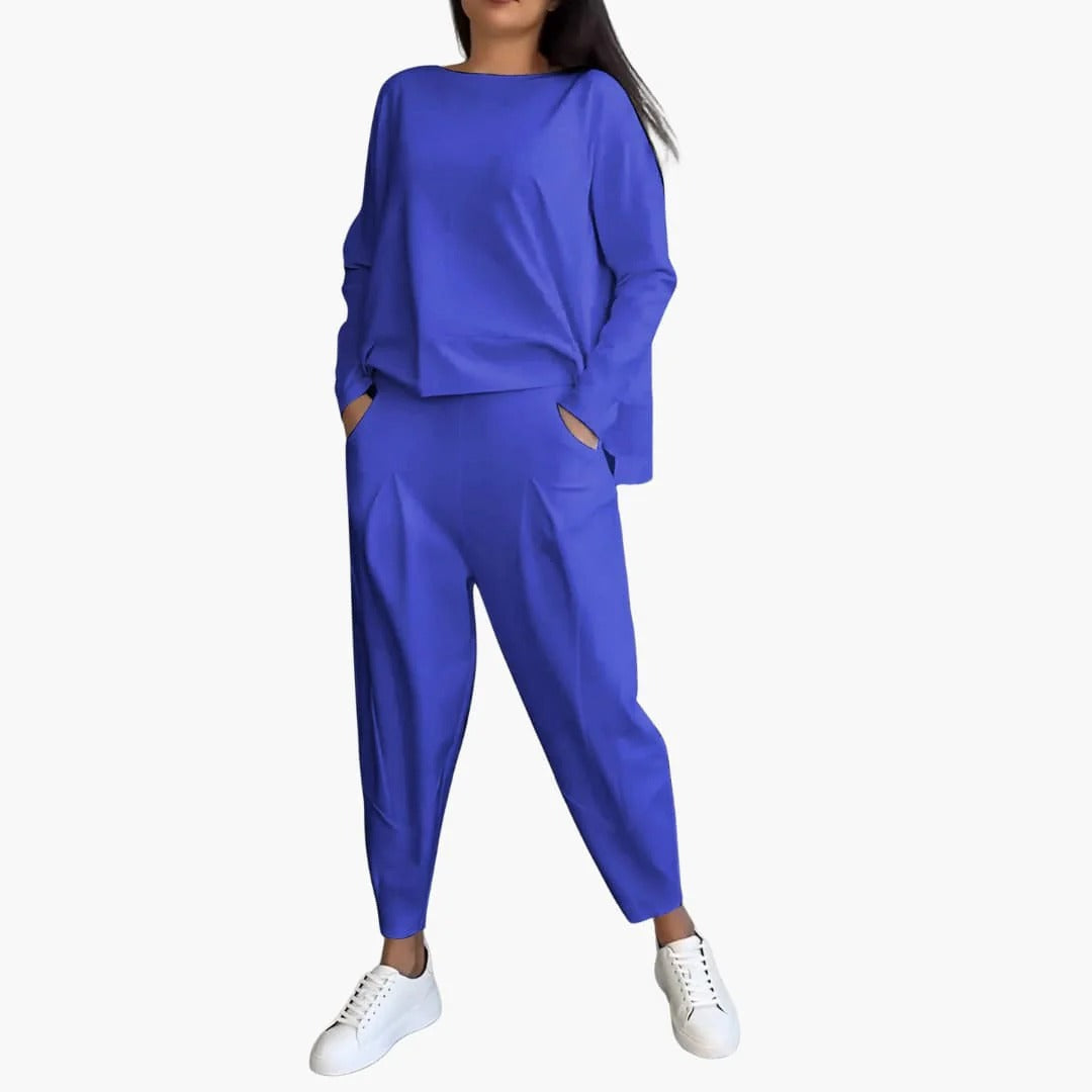 Pien™|Tweedelige set met pullover met ronde kraag en lange mouwen