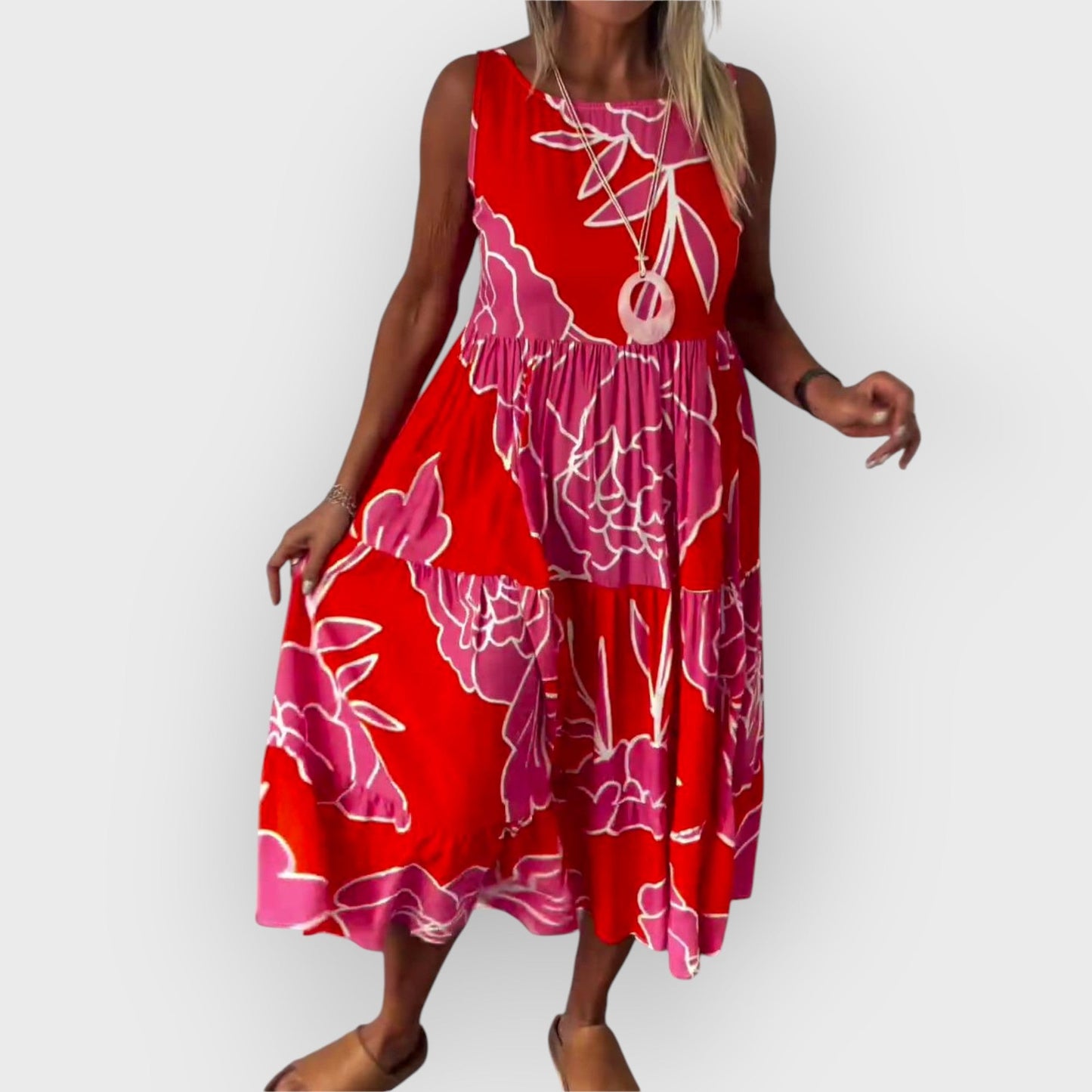 Lieke™ | Off-Shoulder Jurk met Bloemenprint