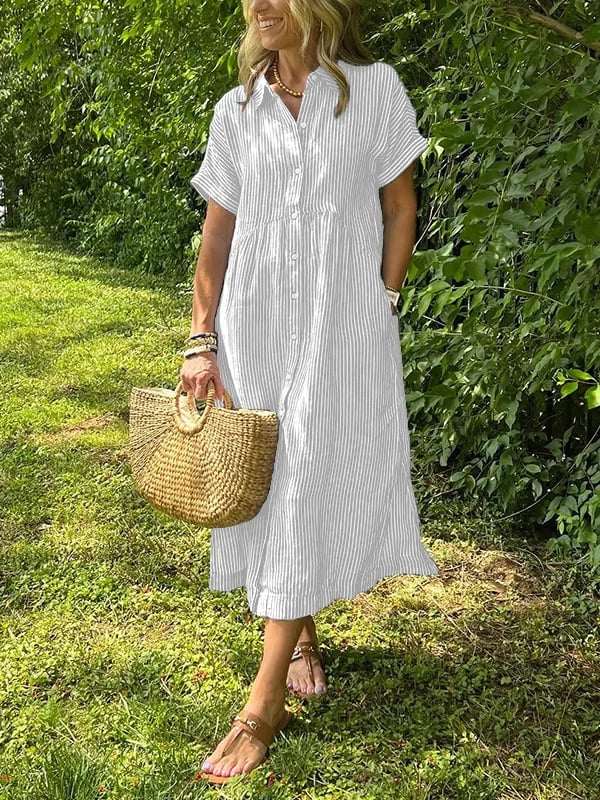 Carlijn™ | Gestreepte Maxi Blousejurk