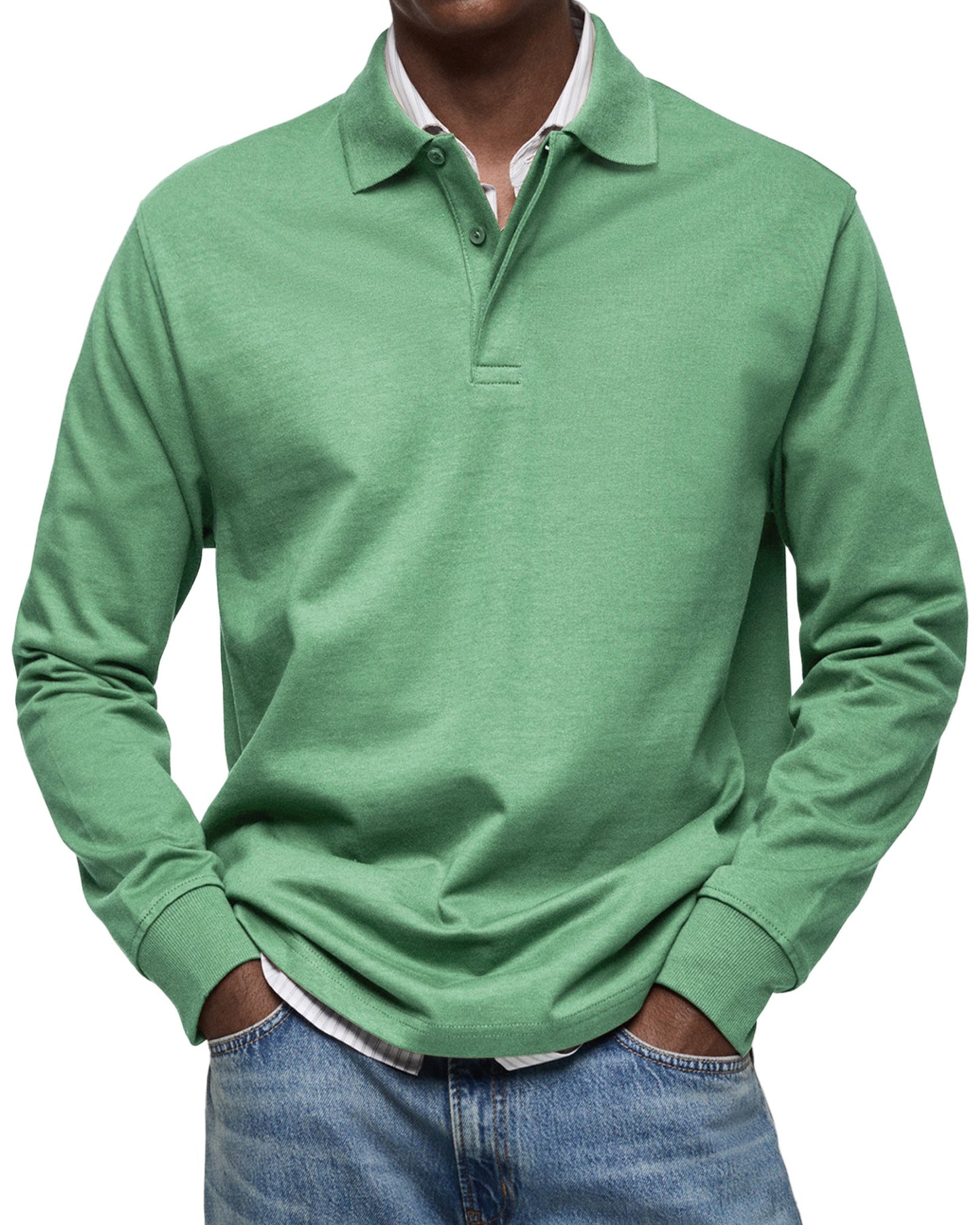 Nathan™|Casual Poloshirt met Lange Mouwen