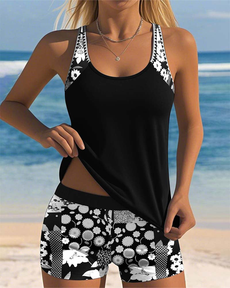 Saskia™ | Tweedelige Badset Met Bloemenprint