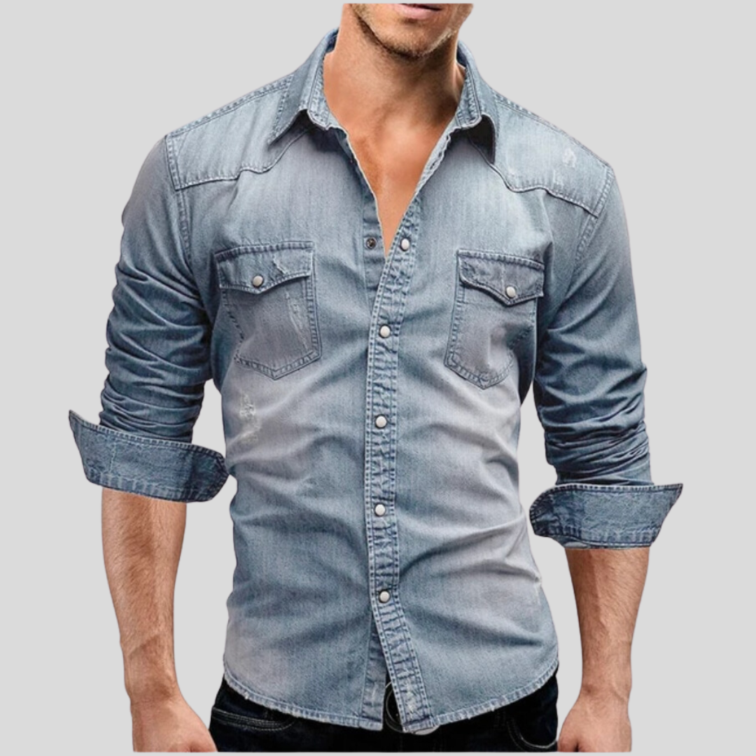 Jaxx™|Comfortabel Denim Overhemd