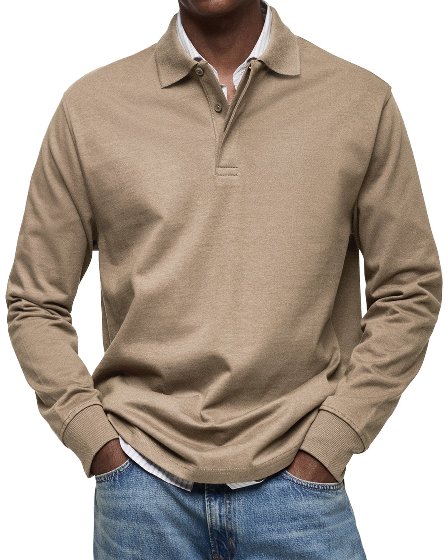 Nathan™|Casual Poloshirt met Lange Mouwen