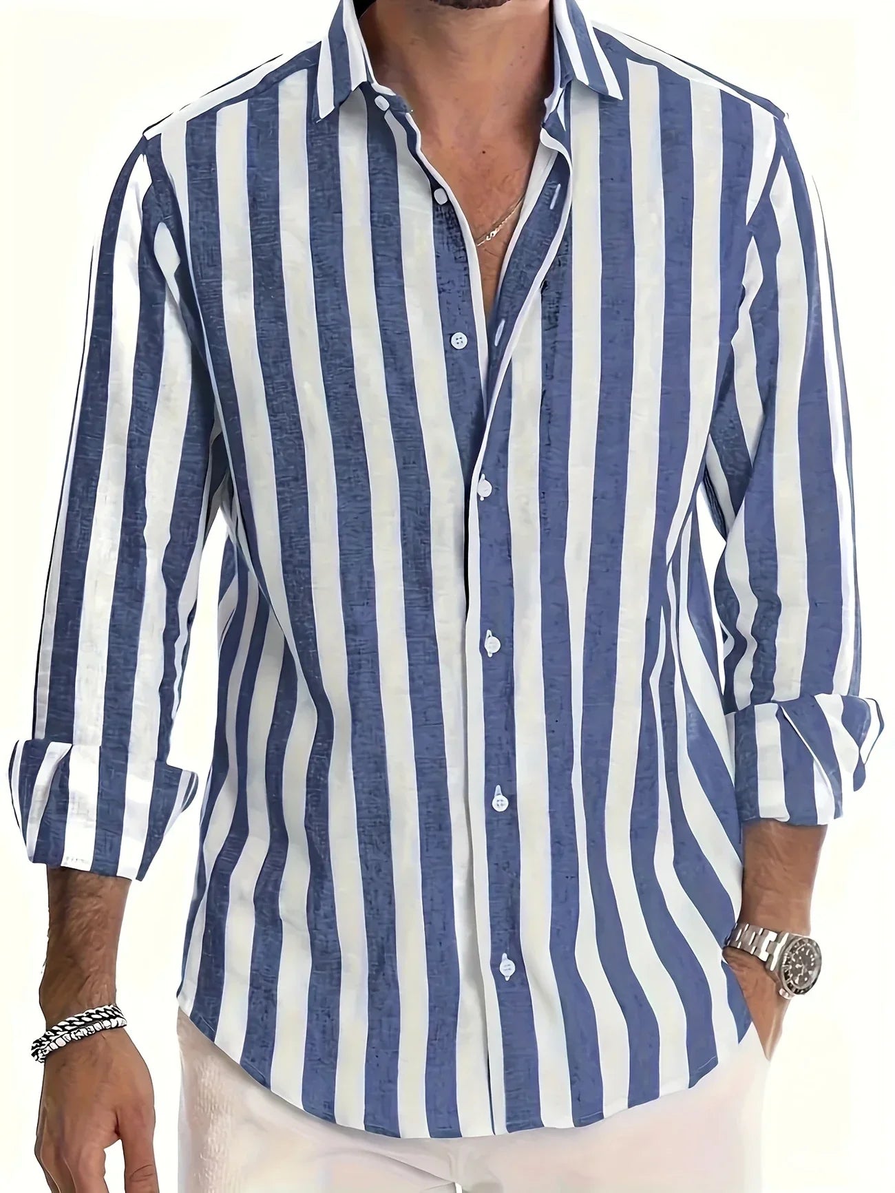 Victor™ | Elegante Gestreept Overhemd