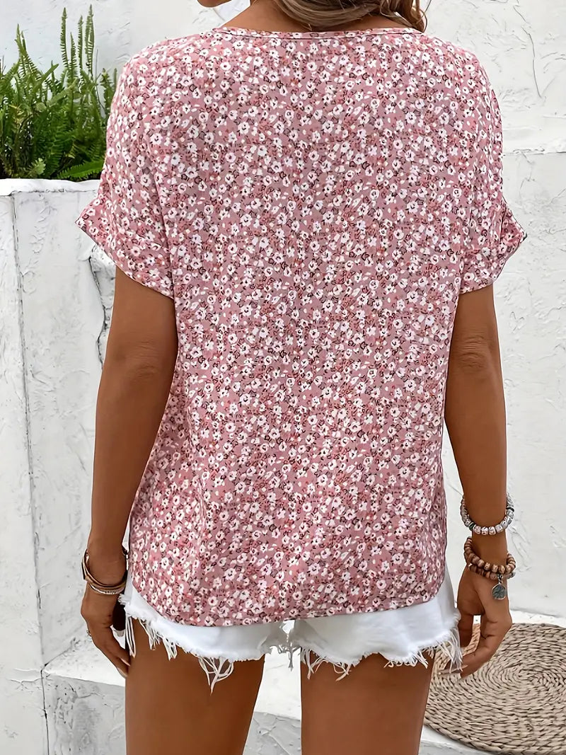 Lieke™ | Bloemen Zomertop met Knopen