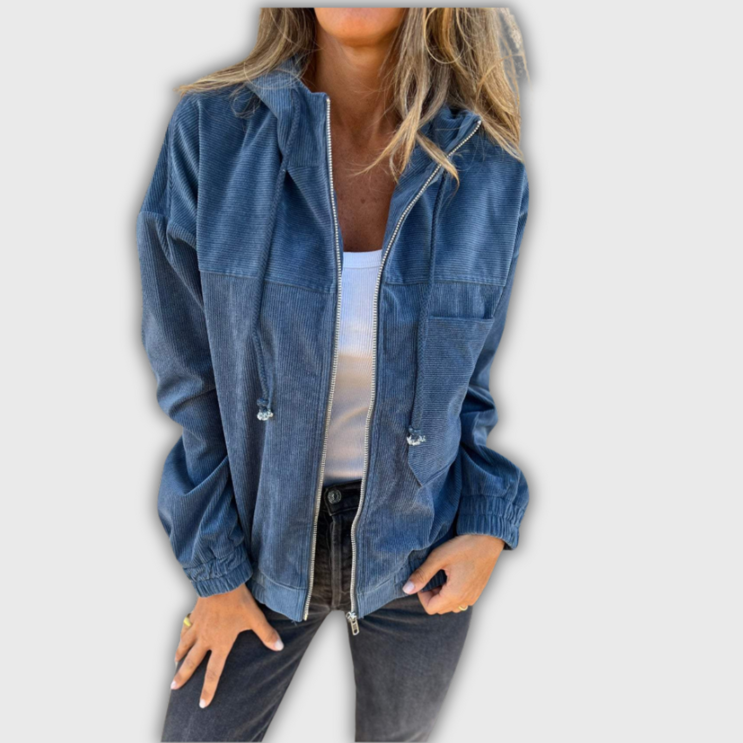 Vera™ | Retro Corduroy Jas met Capuchon