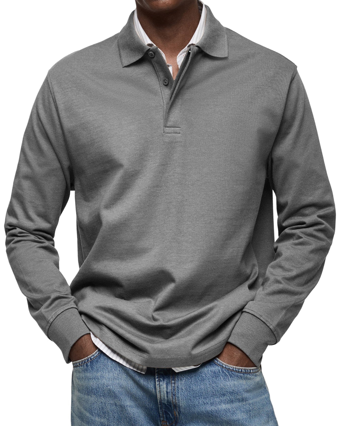 Nathan™|Casual Poloshirt met Lange Mouwen