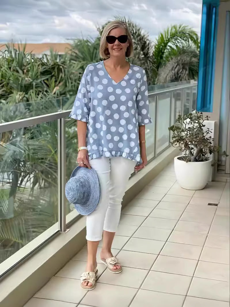 Eline™ | Stijlvolle V-hals Blouse