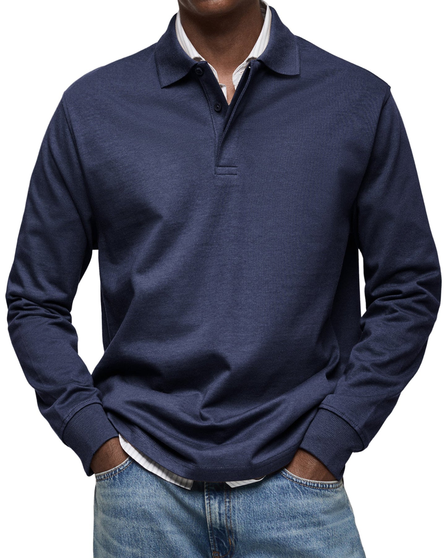 Nathan™|Casual Poloshirt met Lange Mouwen