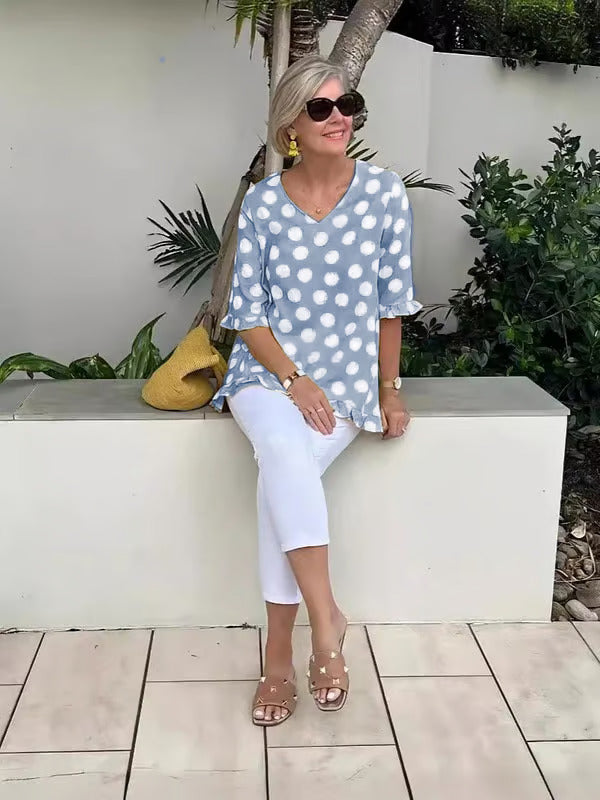 Eline™ | Stijlvolle V-hals Blouse