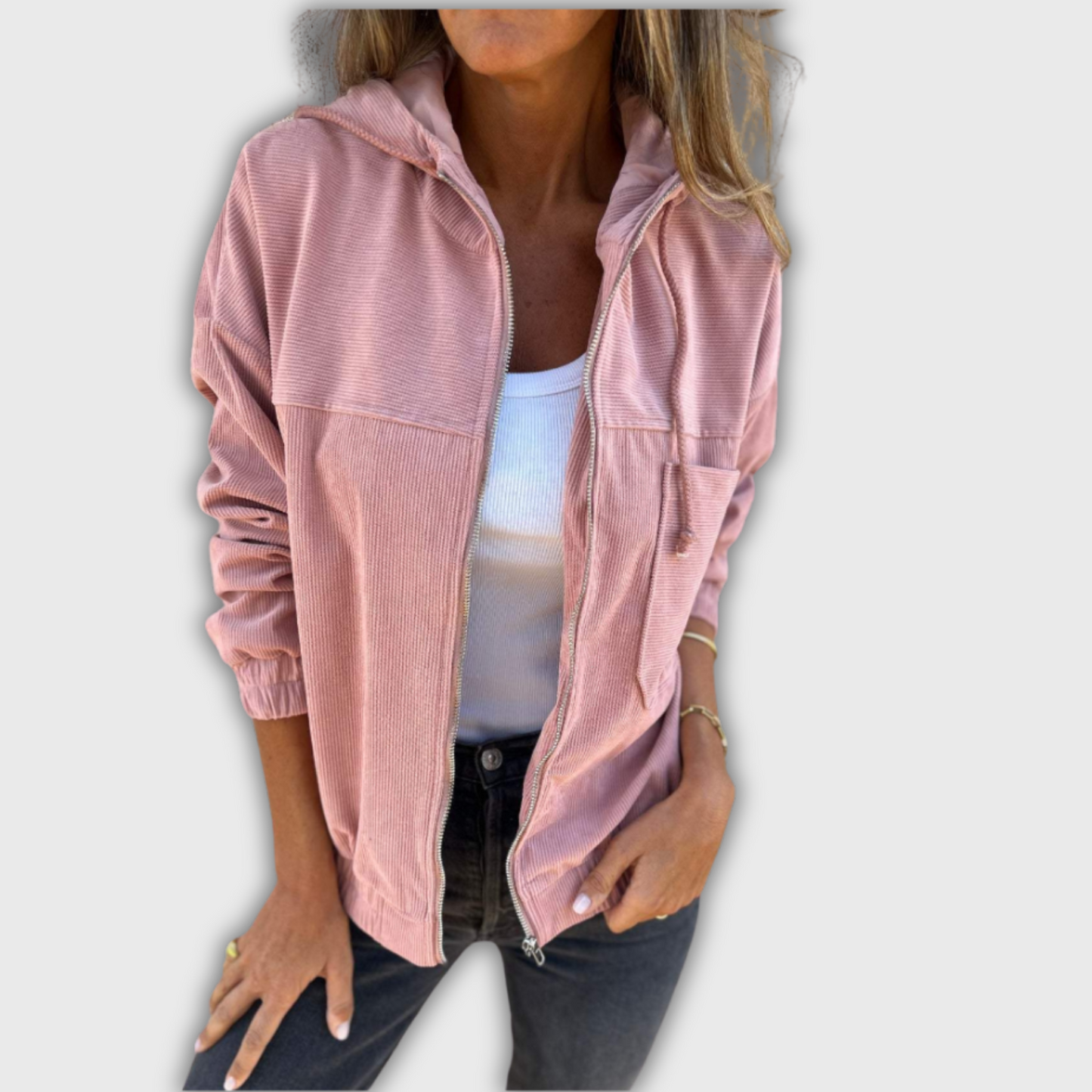 Vera™ | Retro Corduroy Jas met Capuchon
