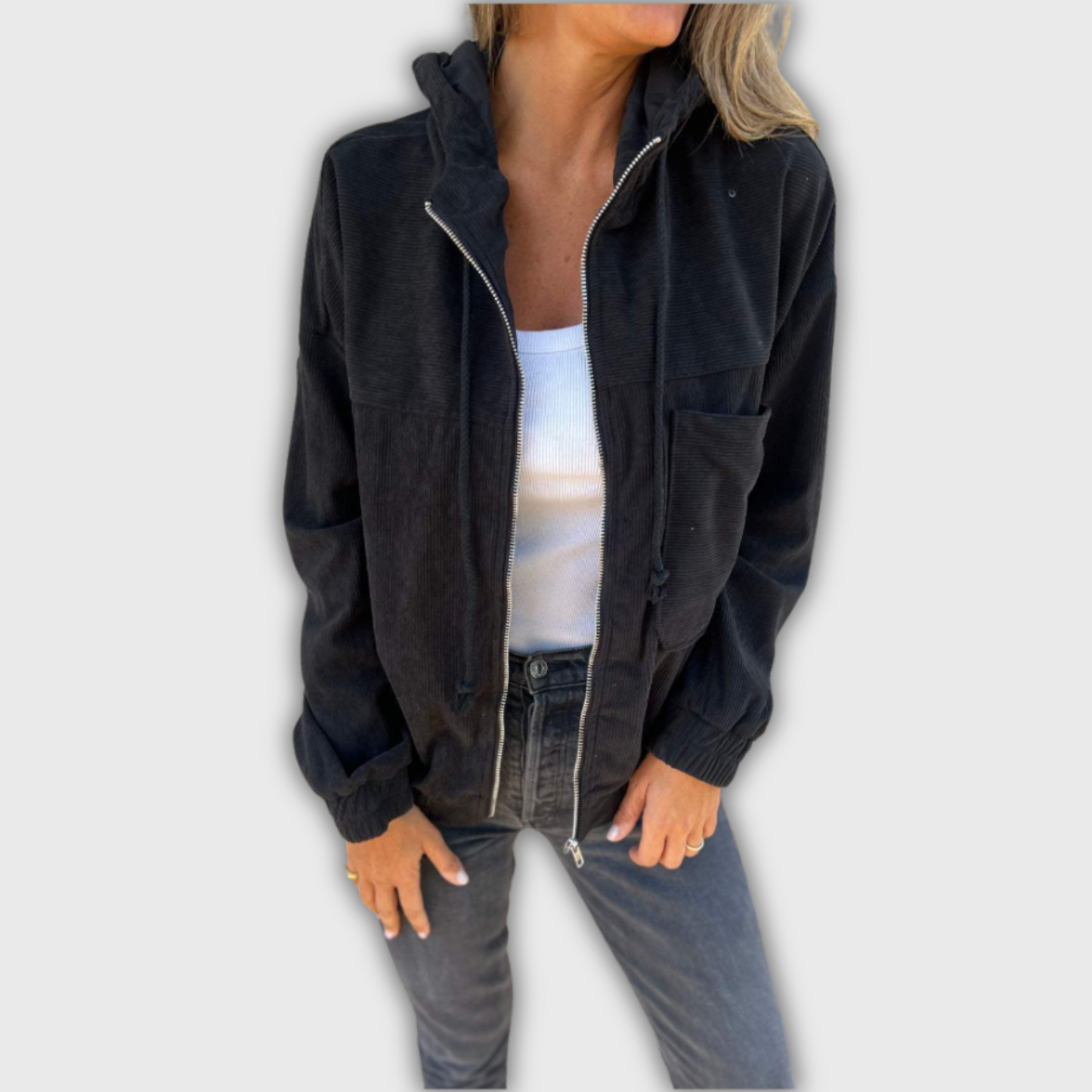 Vera™ | Retro Corduroy Jas met Capuchon