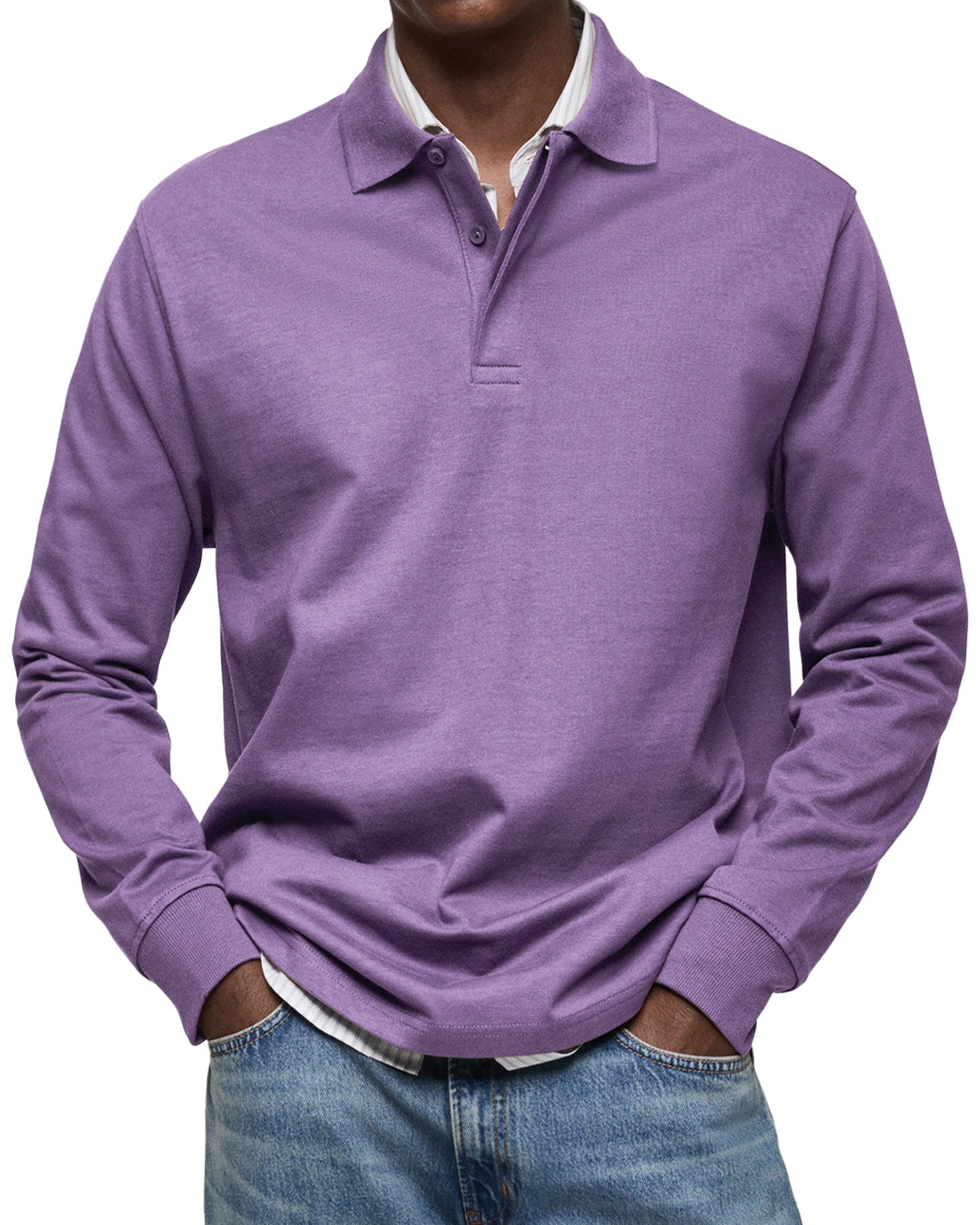 Nathan™|Casual Poloshirt met Lange Mouwen