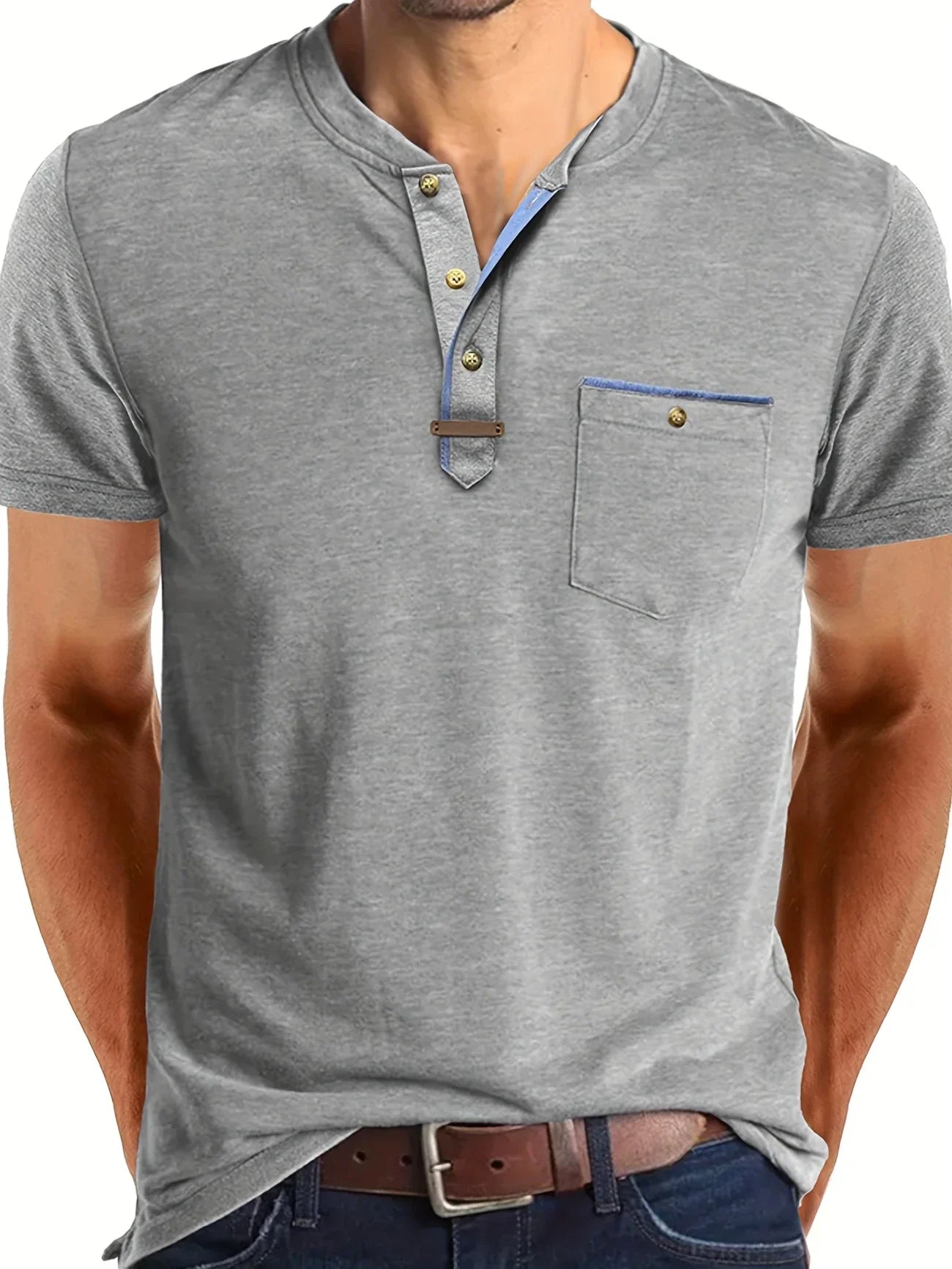 Roel™ | Elegant Ronde Hals T-shirt Met Zak