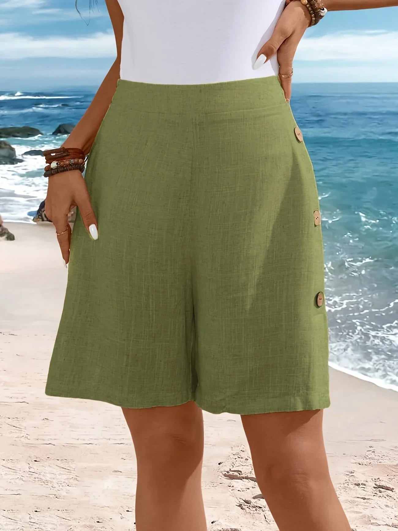 Noa™ | Comfortabele Shorts Met Knopaccent