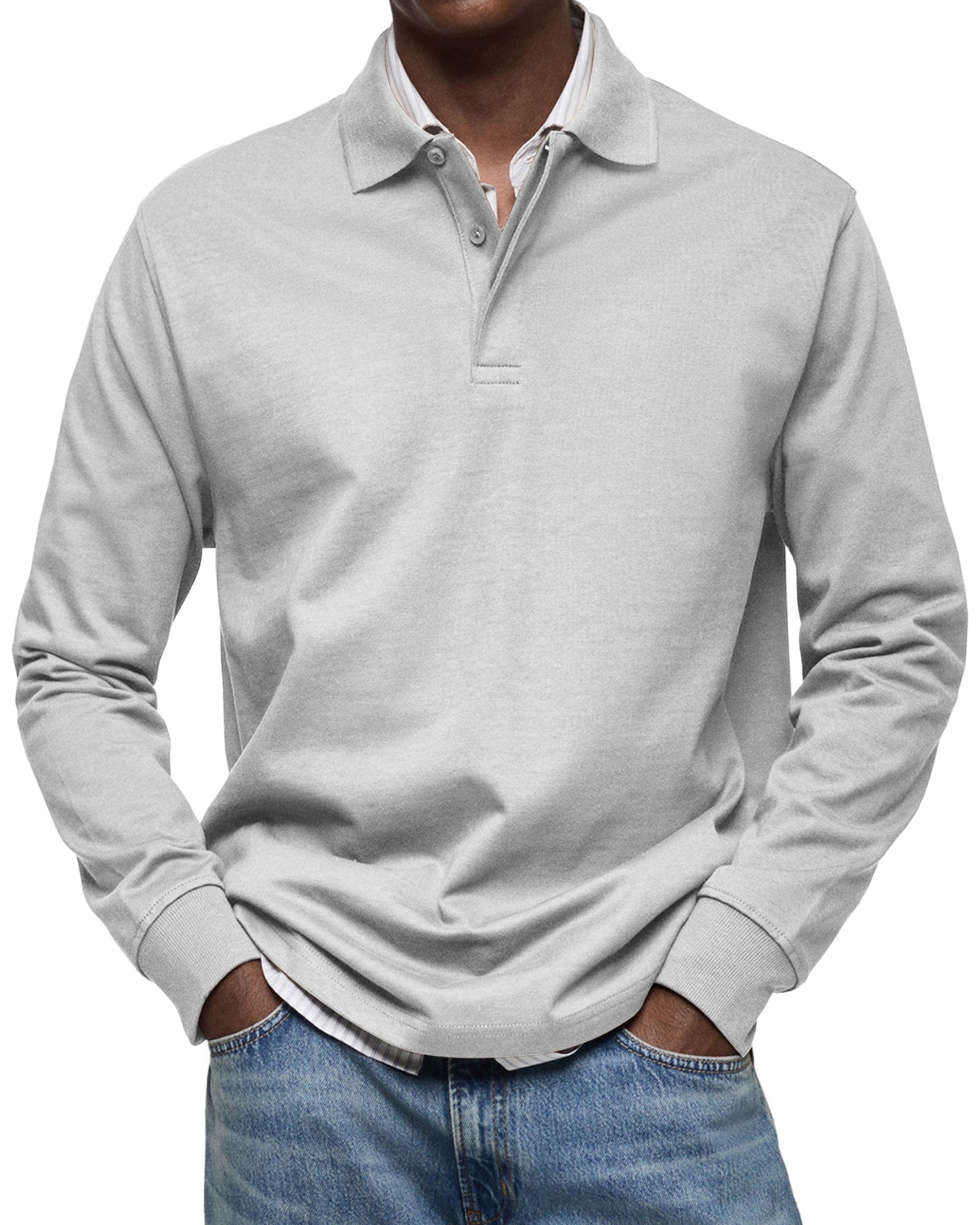 Nathan™|Casual Poloshirt met Lange Mouwen