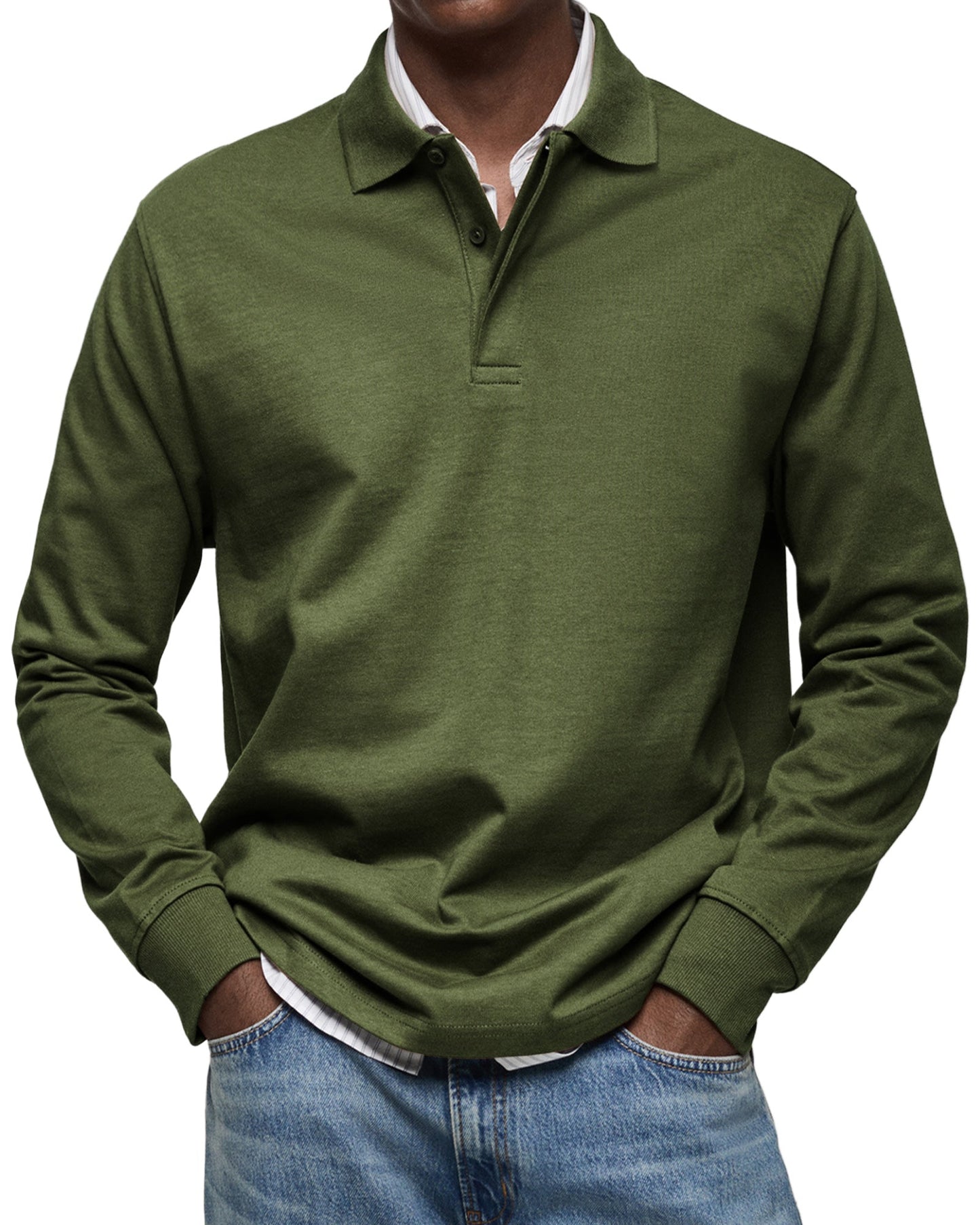 Nathan™|Casual Poloshirt met Lange Mouwen