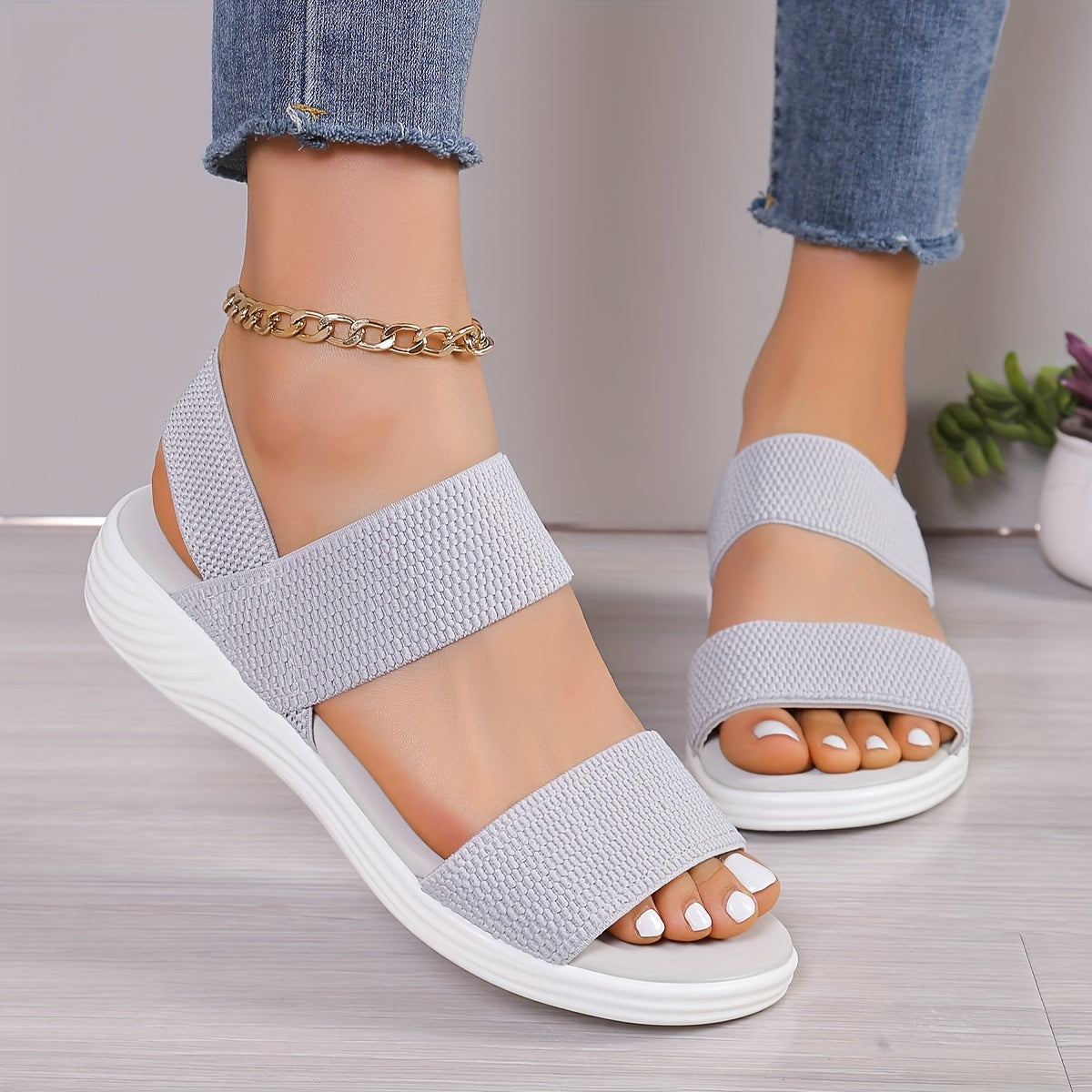 June™|Lichtgewicht Stretch Sandalen