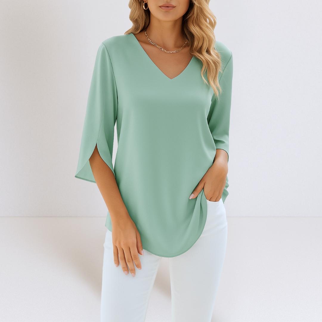 Daphne™ | Elegante Top Met Splitmouwen