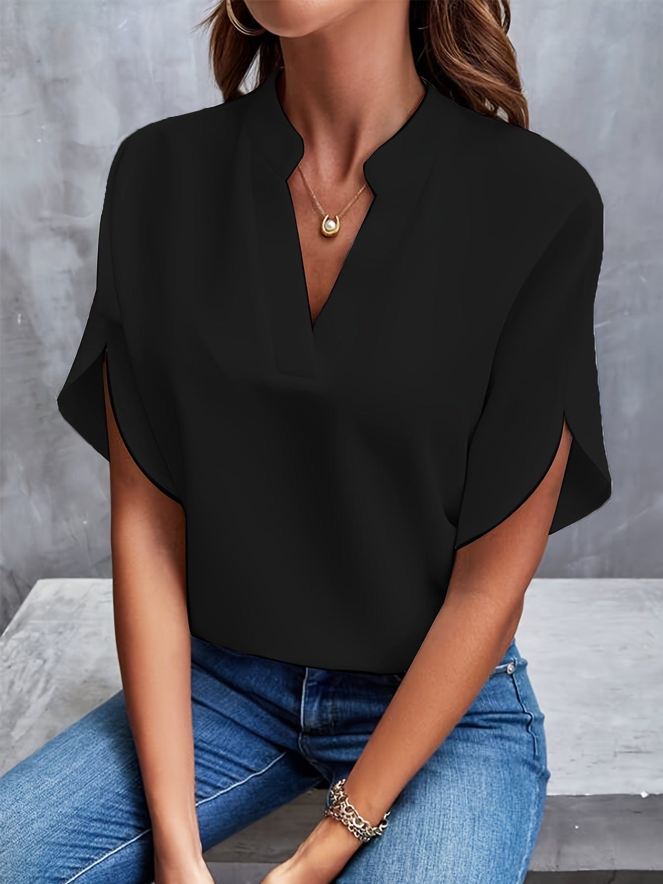 Amira™|Gedrapeerde blouse