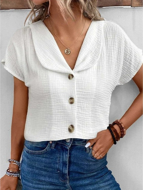 Noor™ | Blouse met Kraag en Knopen