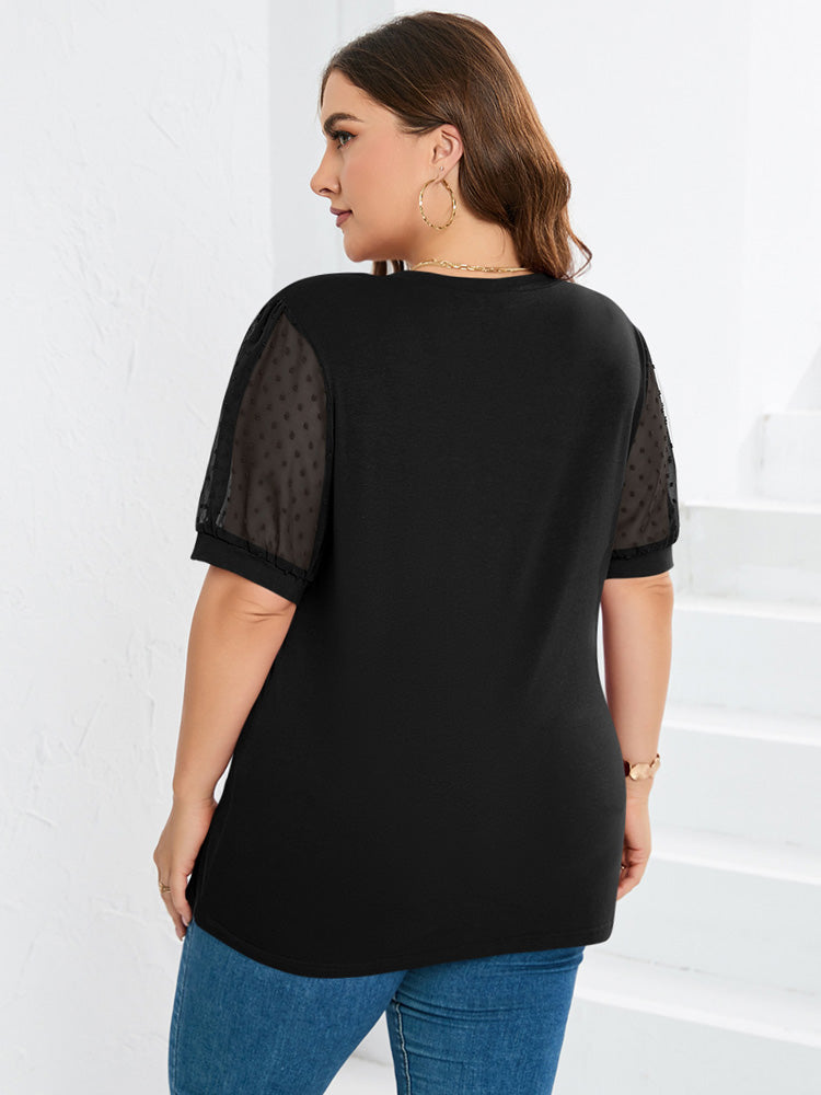 Nina™ | Textured Sleeve V-Neck Top
