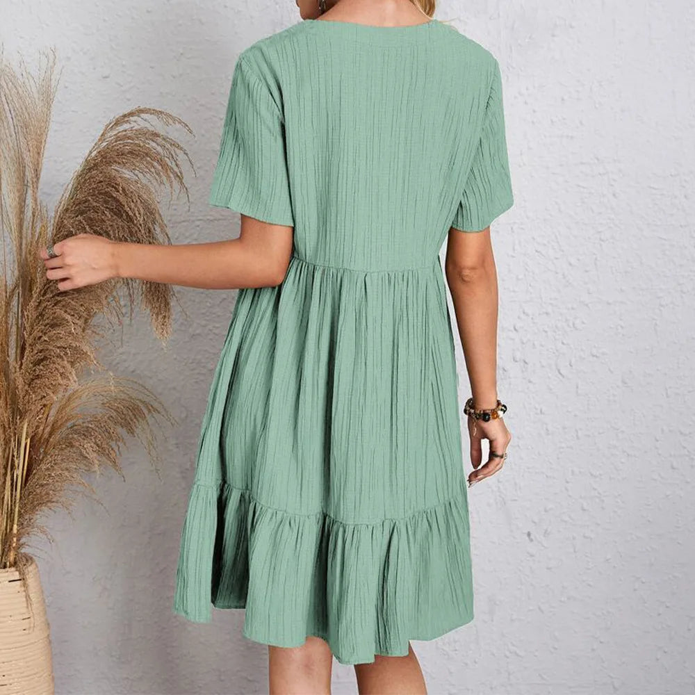 Jasmijn™ | Boho Chic Mini Jurk Met Ruches