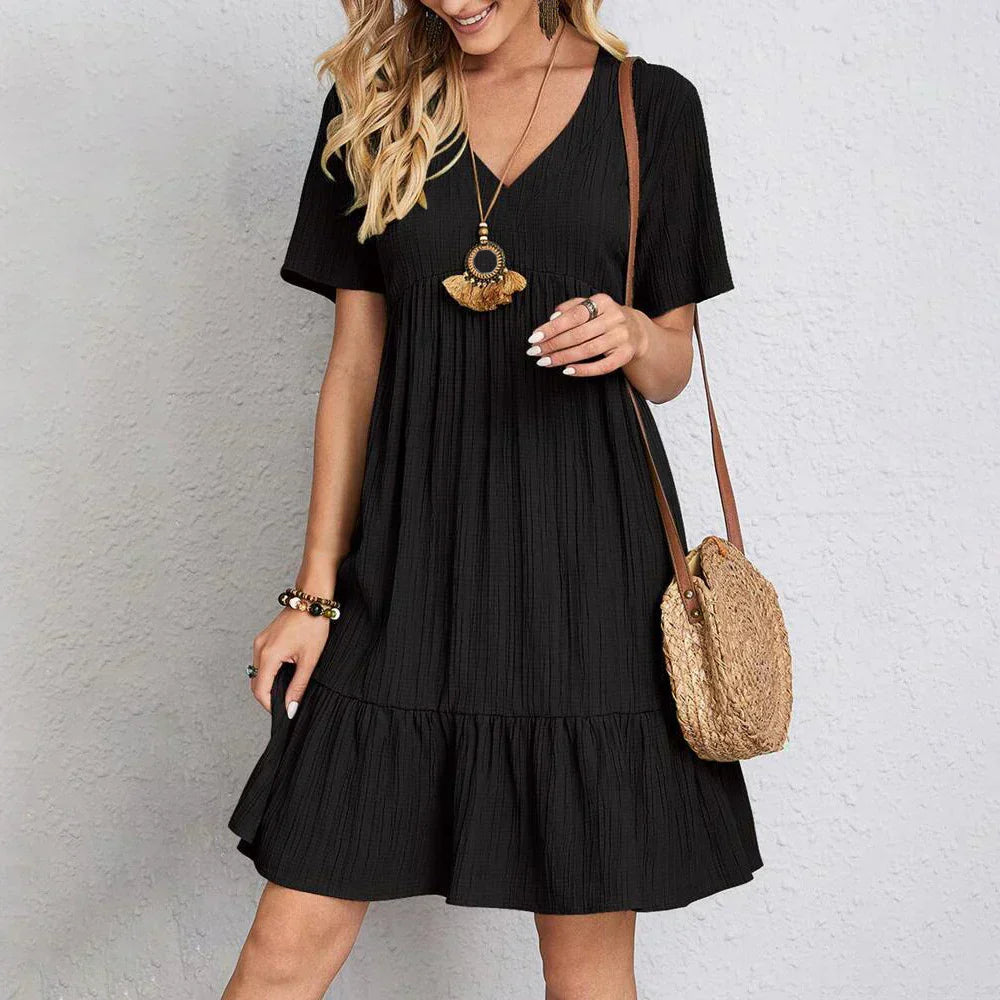 Jasmijn™ | Boho Chic Mini Jurk Met Ruches