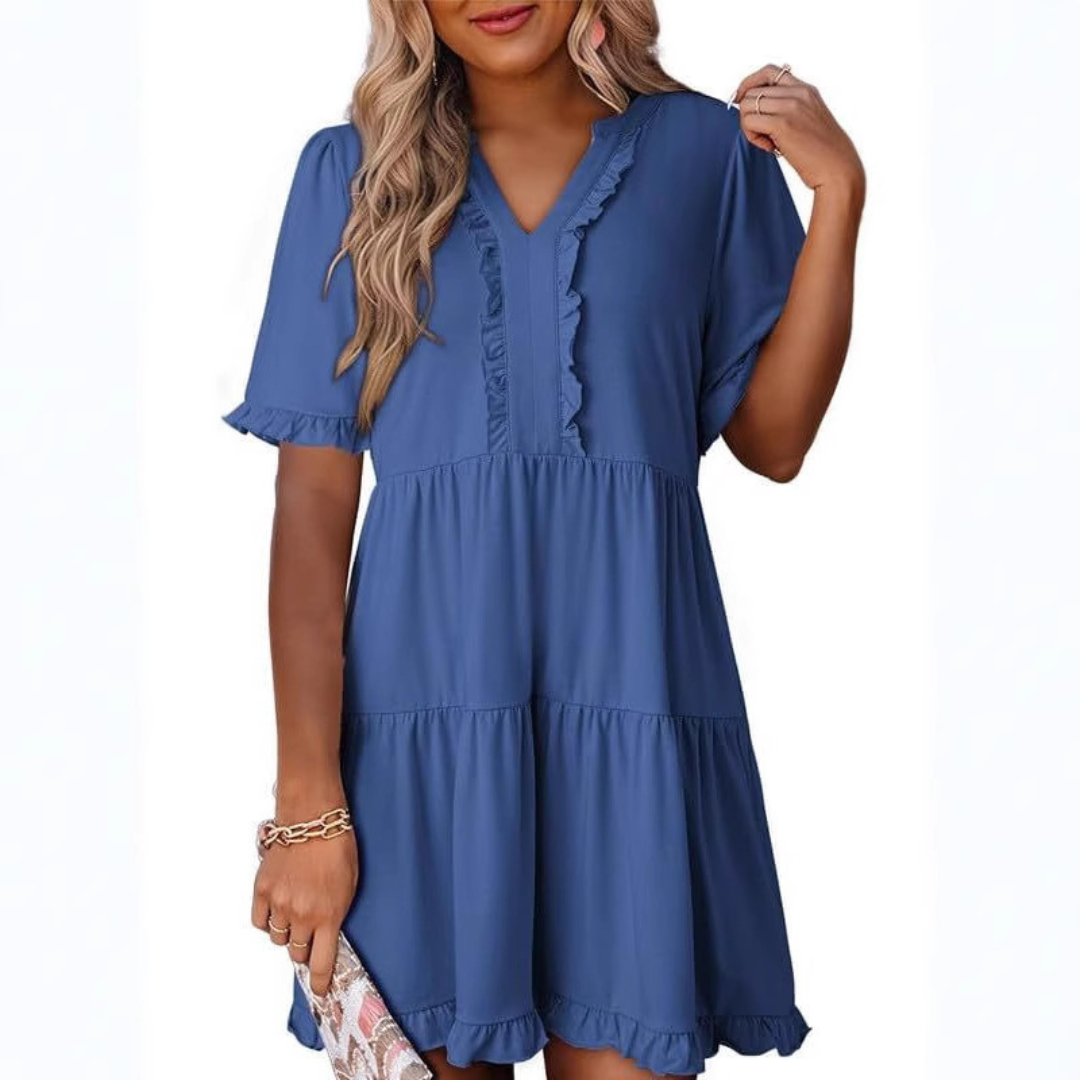 Sanne™ | Casual V-Hals Mini-jurk