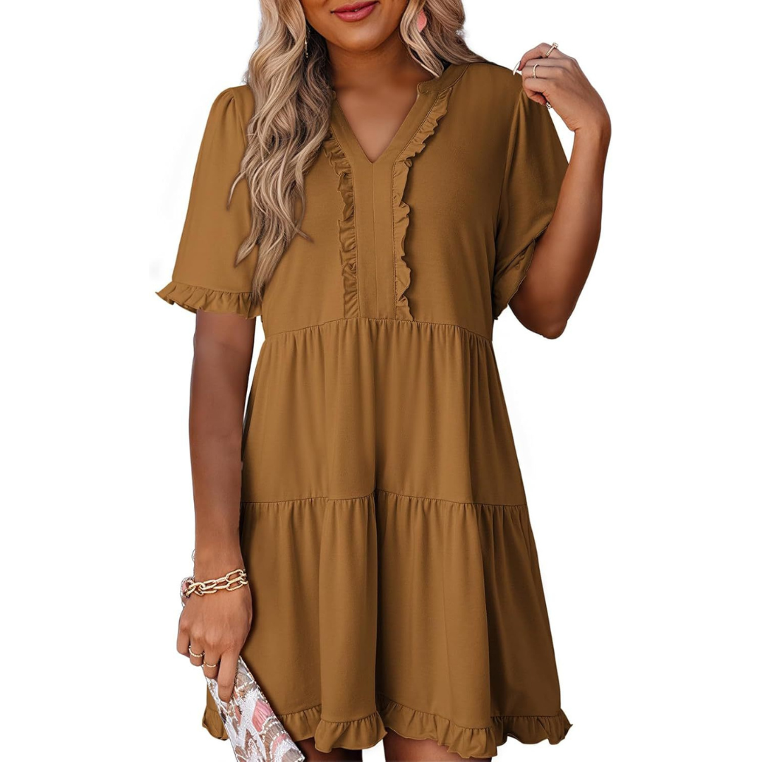 Sanne™ | Casual V-Hals Mini-jurk