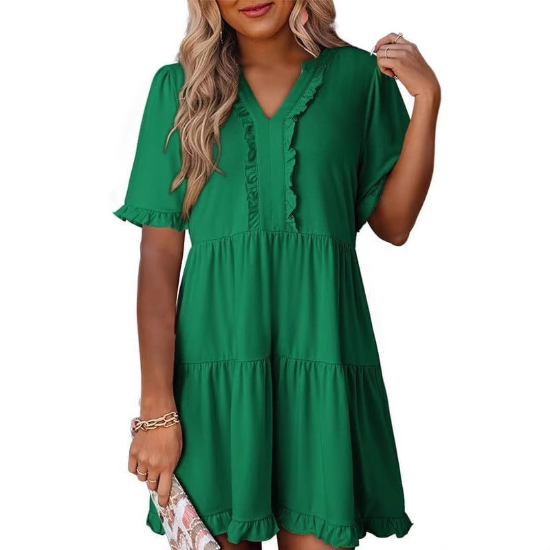Sanne™ | Casual V-Hals Mini-jurk