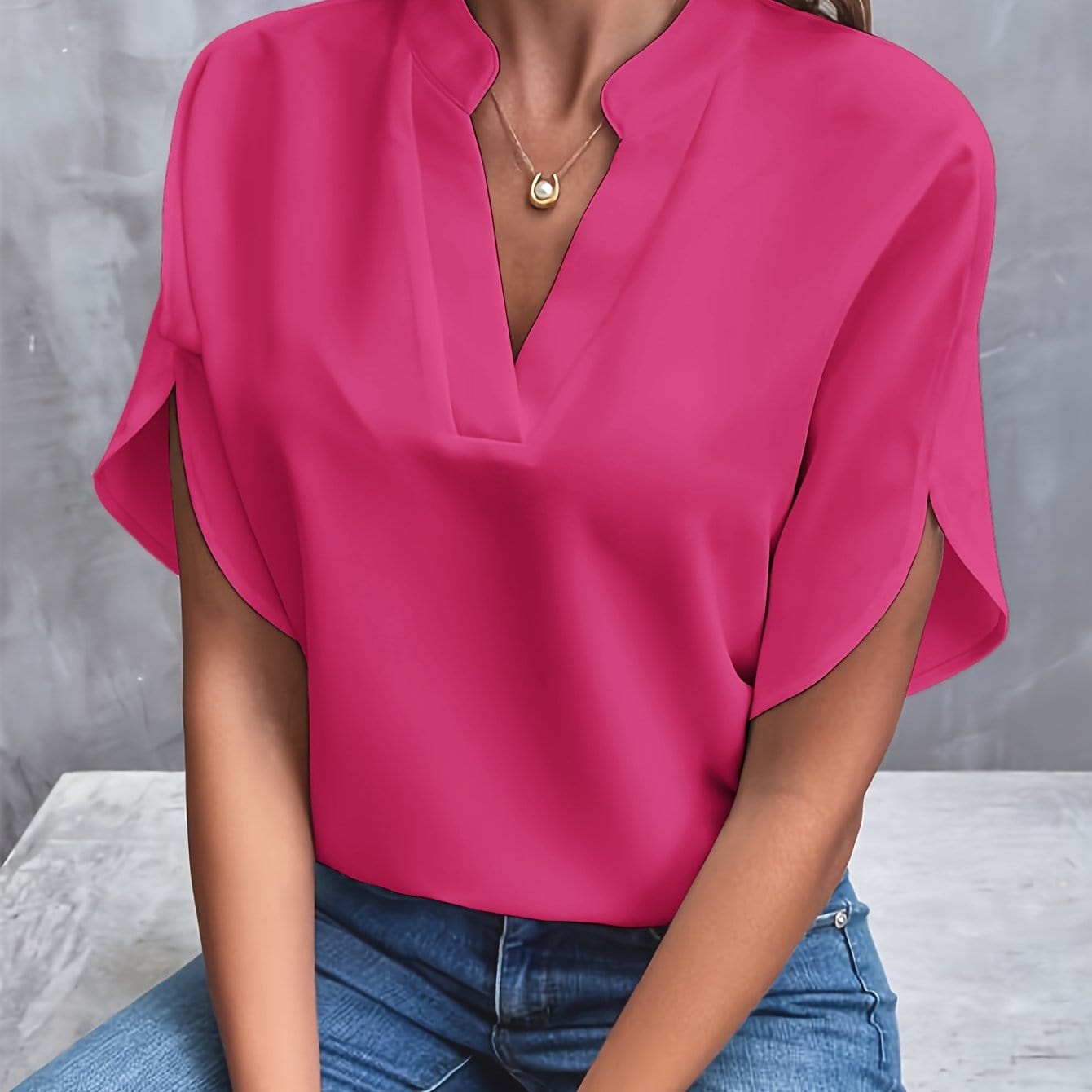 Amira™|Gedrapeerde blouse