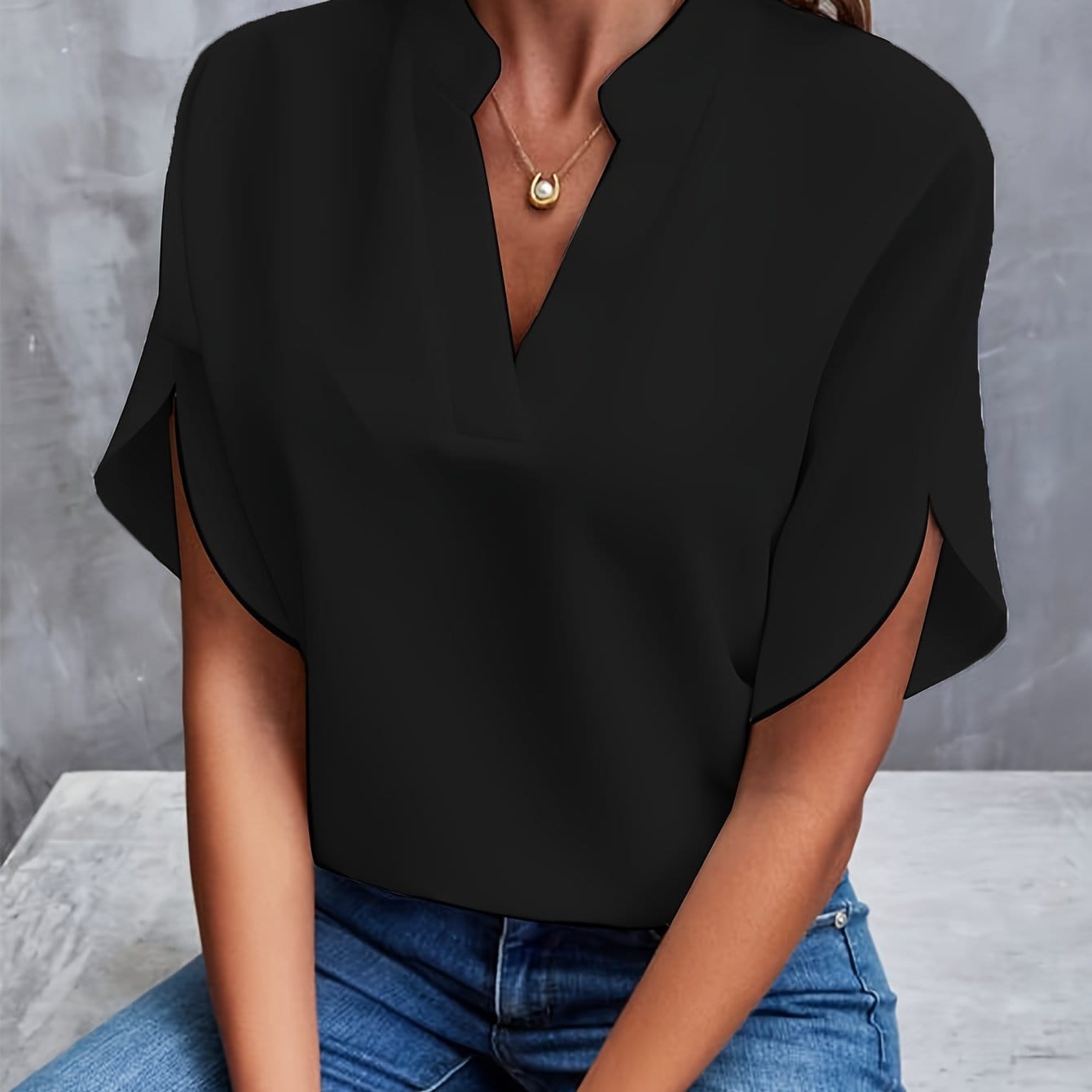 Amira™|Gedrapeerde blouse