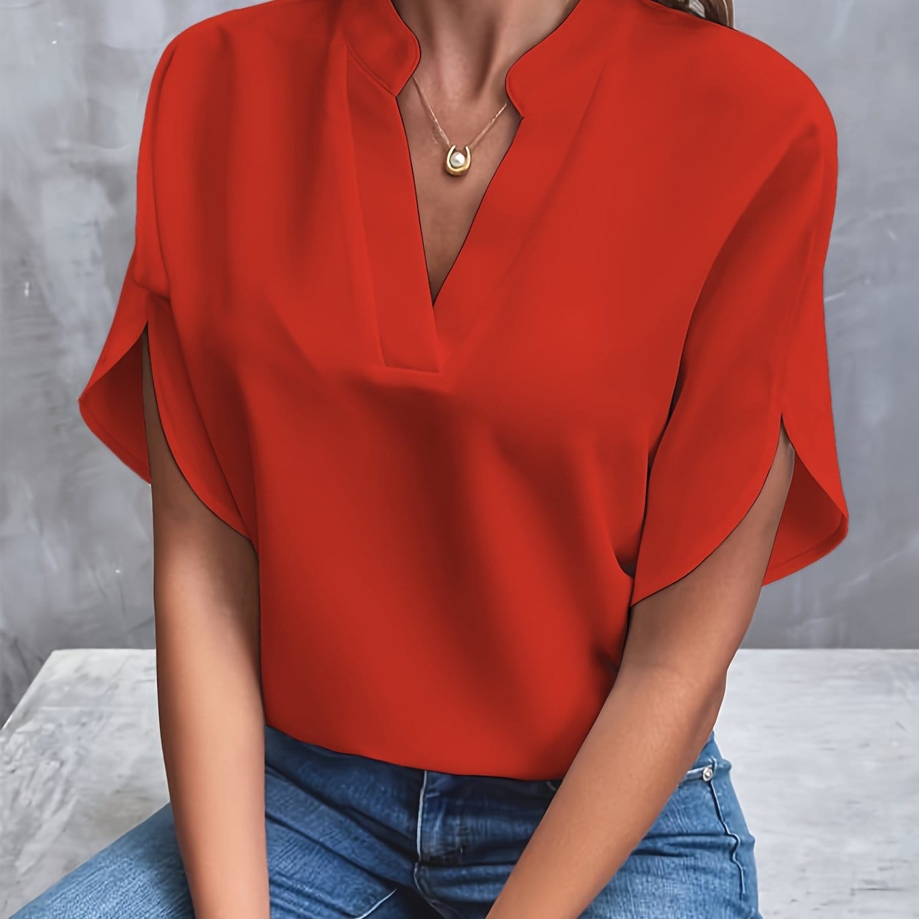 Amira™|Gedrapeerde blouse