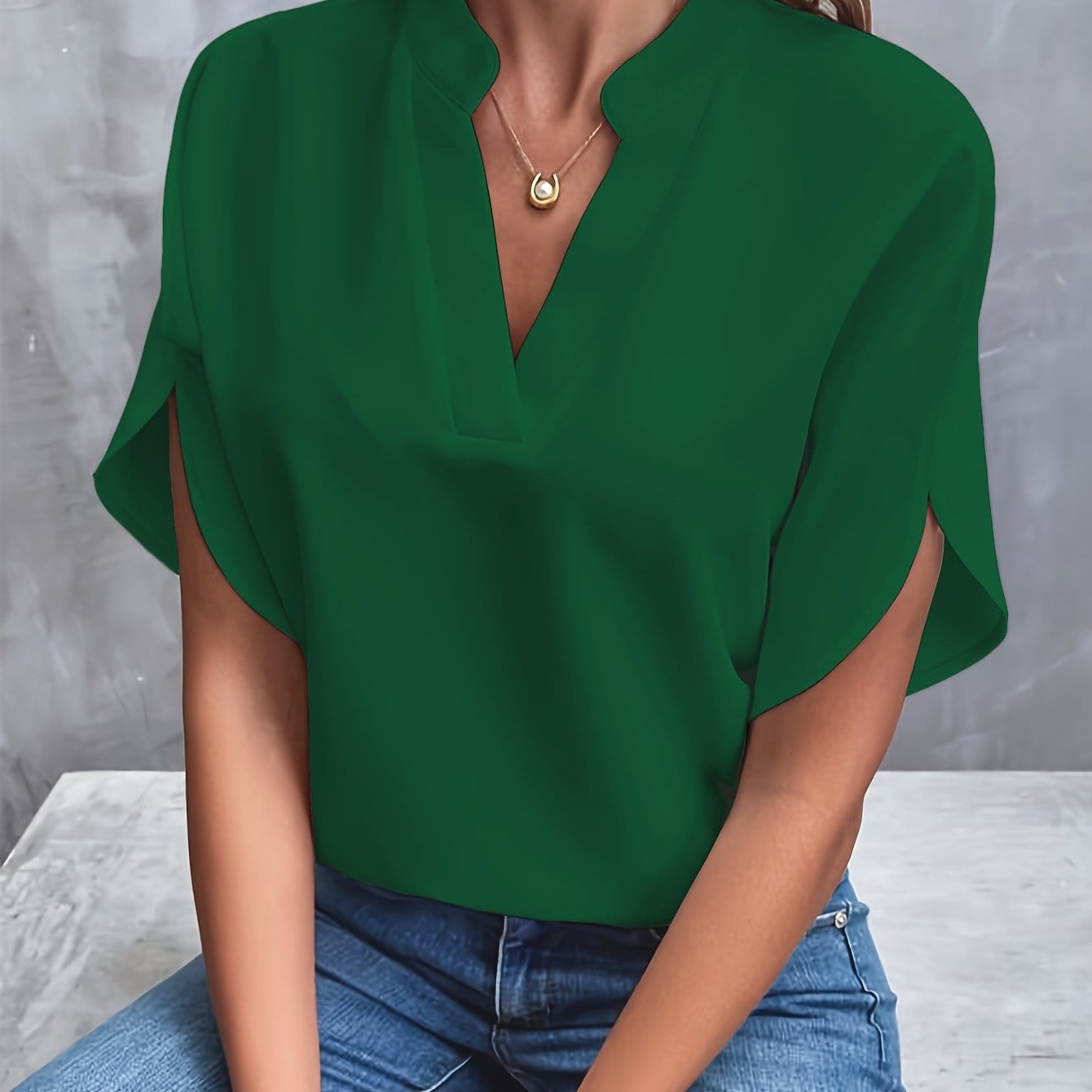 Amira™|Gedrapeerde blouse