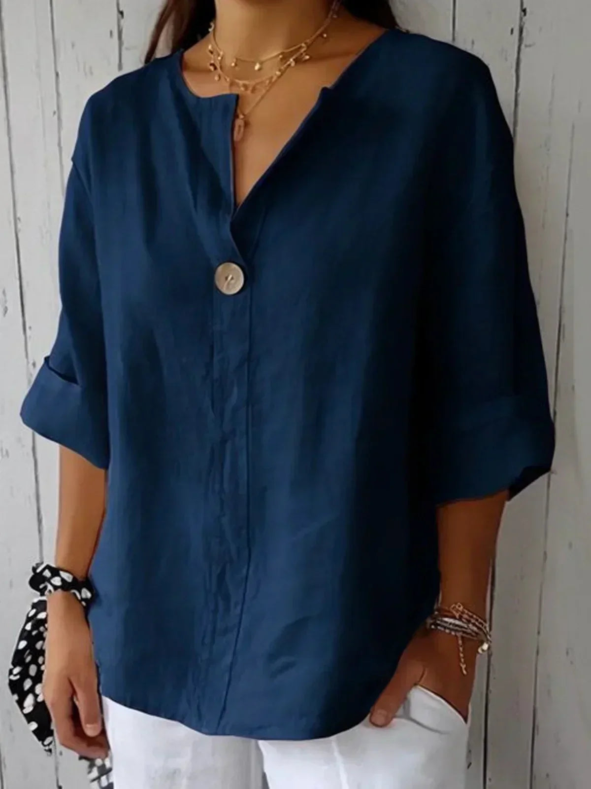 Saar™|Casual Blouse met V-hals