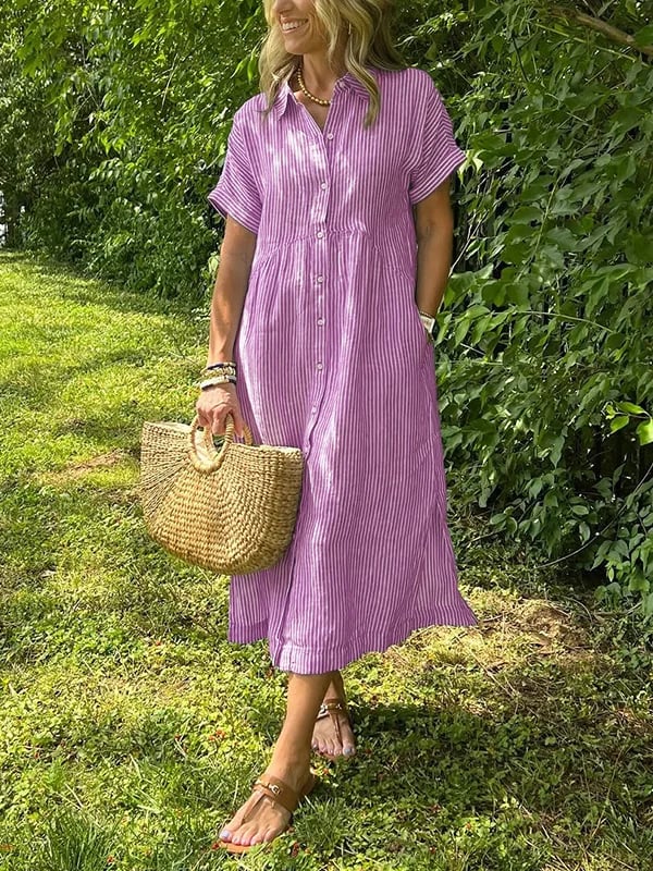 Carlijn™ | Gestreepte Maxi Blousejurk