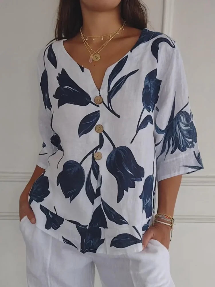 Roos™ | Bloemen V-hals Tuniek Top
