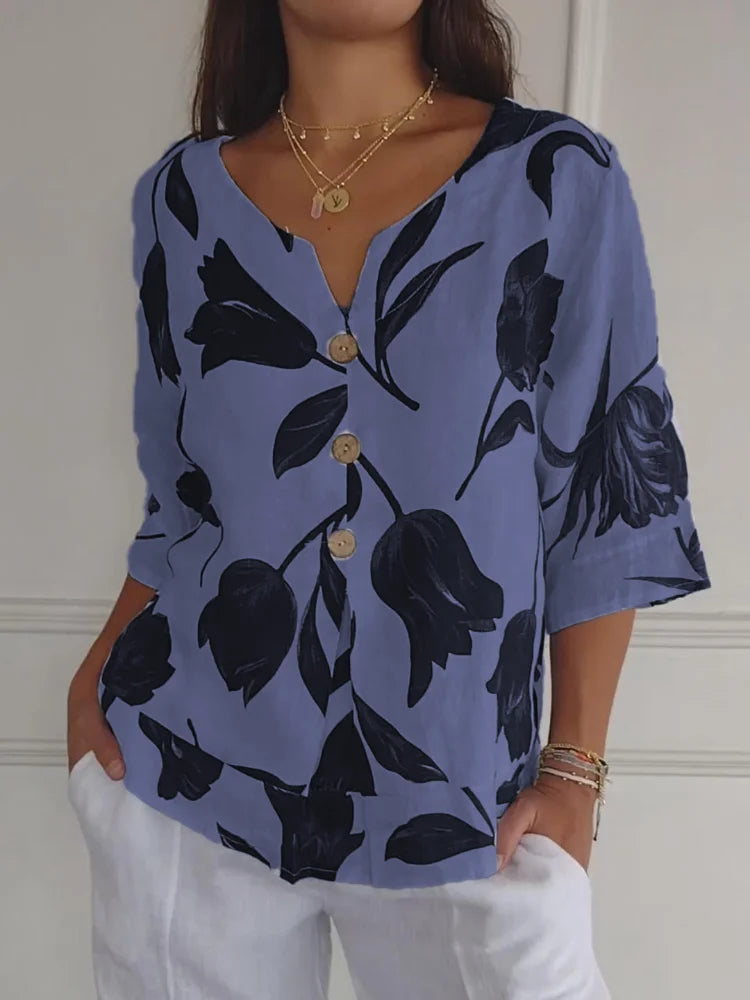 Roos™ | Bloemen V-hals Tuniek Top