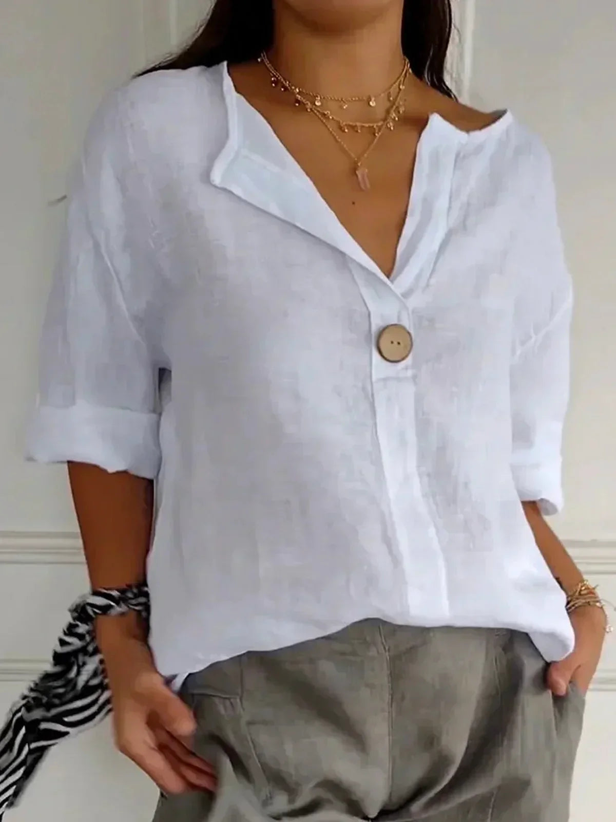 Saar™|Casual Blouse met V-hals