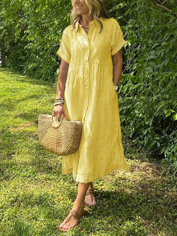 Carlijn™ | Gestreepte Maxi Blousejurk