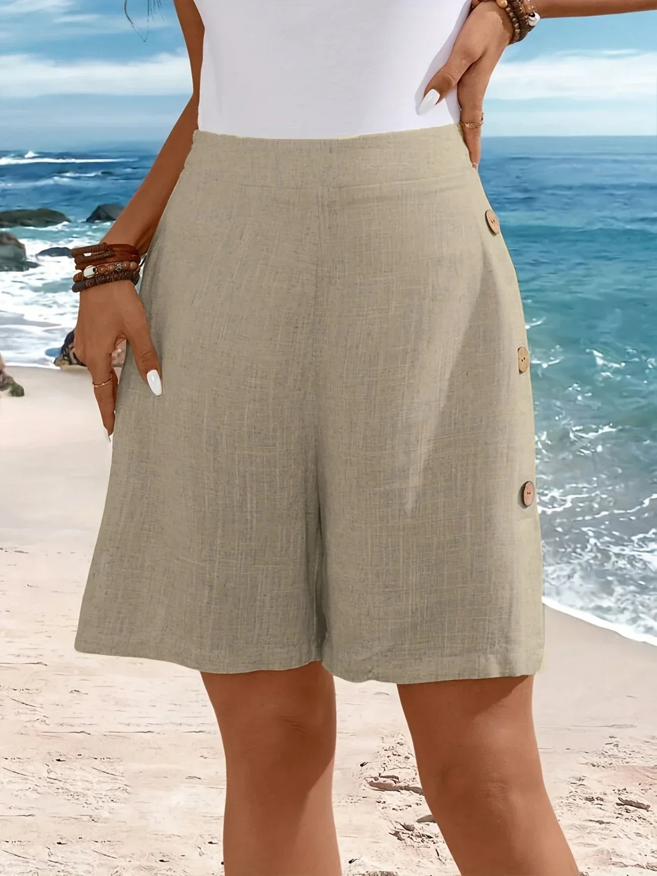 Noa™ | Comfortabele Shorts Met Knopaccent