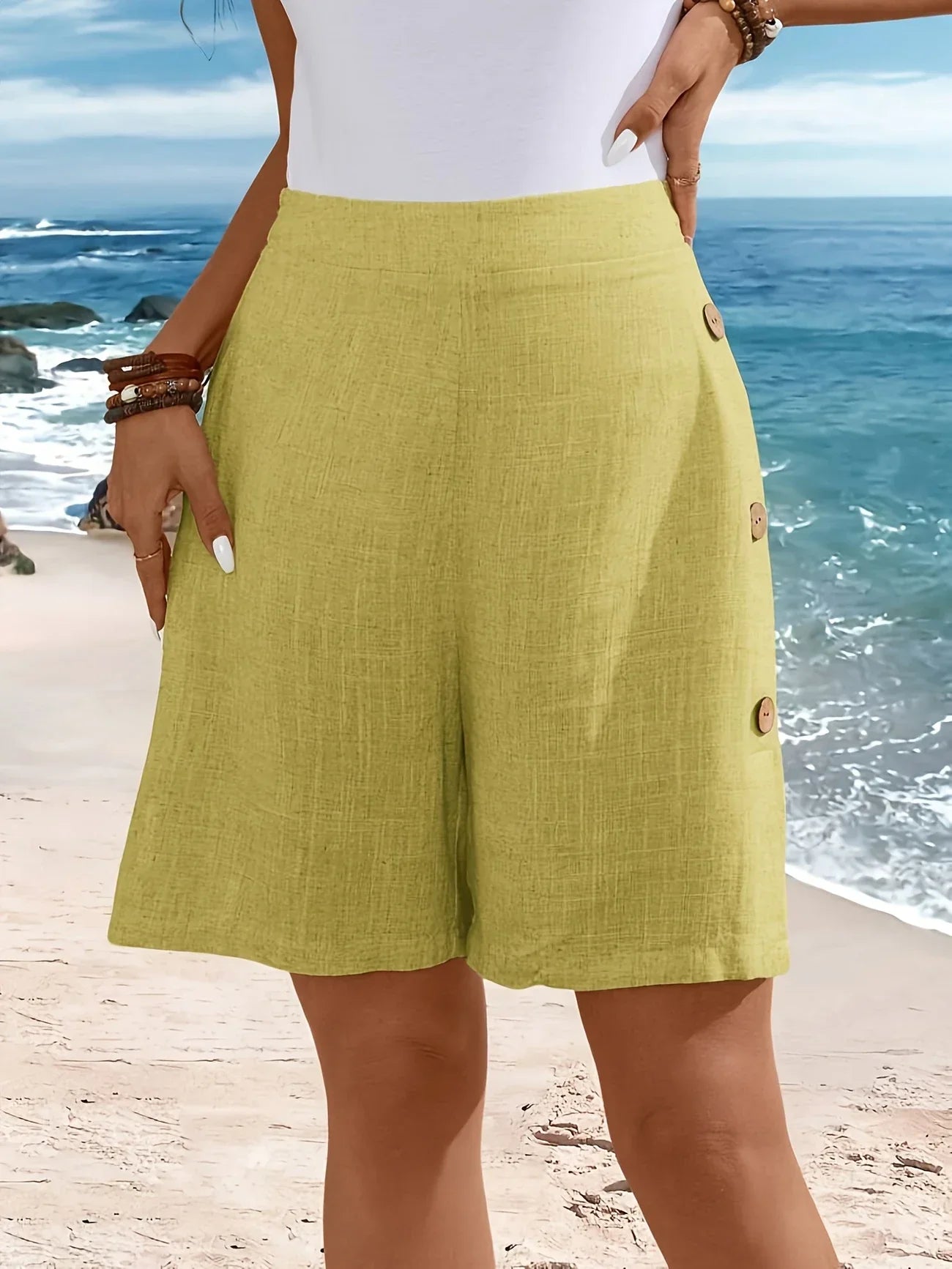 Noa™ | Comfortabele Shorts Met Knopaccent