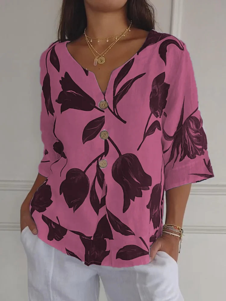 Roos™ | Bloemen V-hals Tuniek Top