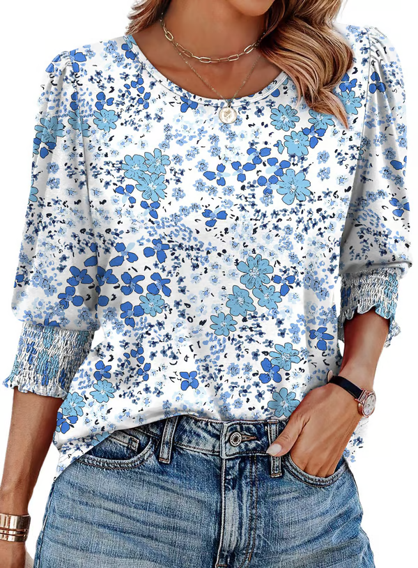 Cecile™ | Blouse 3/4 Mouwen & Manchetten